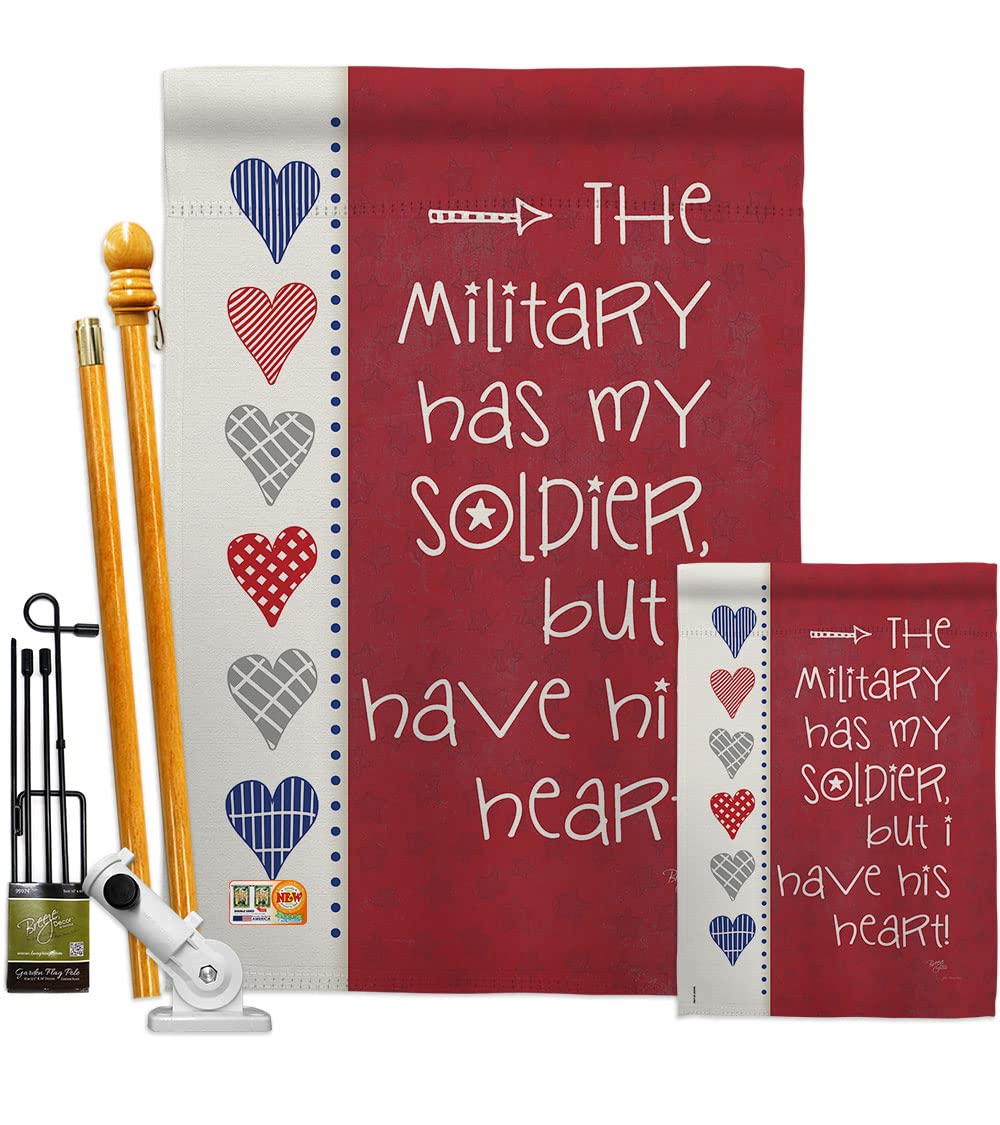 Patriotic Garden House Flags Kit - Double-Sided 28x40 Inch American Military Flags for Army, Navy, Air Force, Marines & Coast Guard | Made in USA Veteran Support Yard Banner | Perfect for Memorial Day, Veterans Day & Military Home Decor