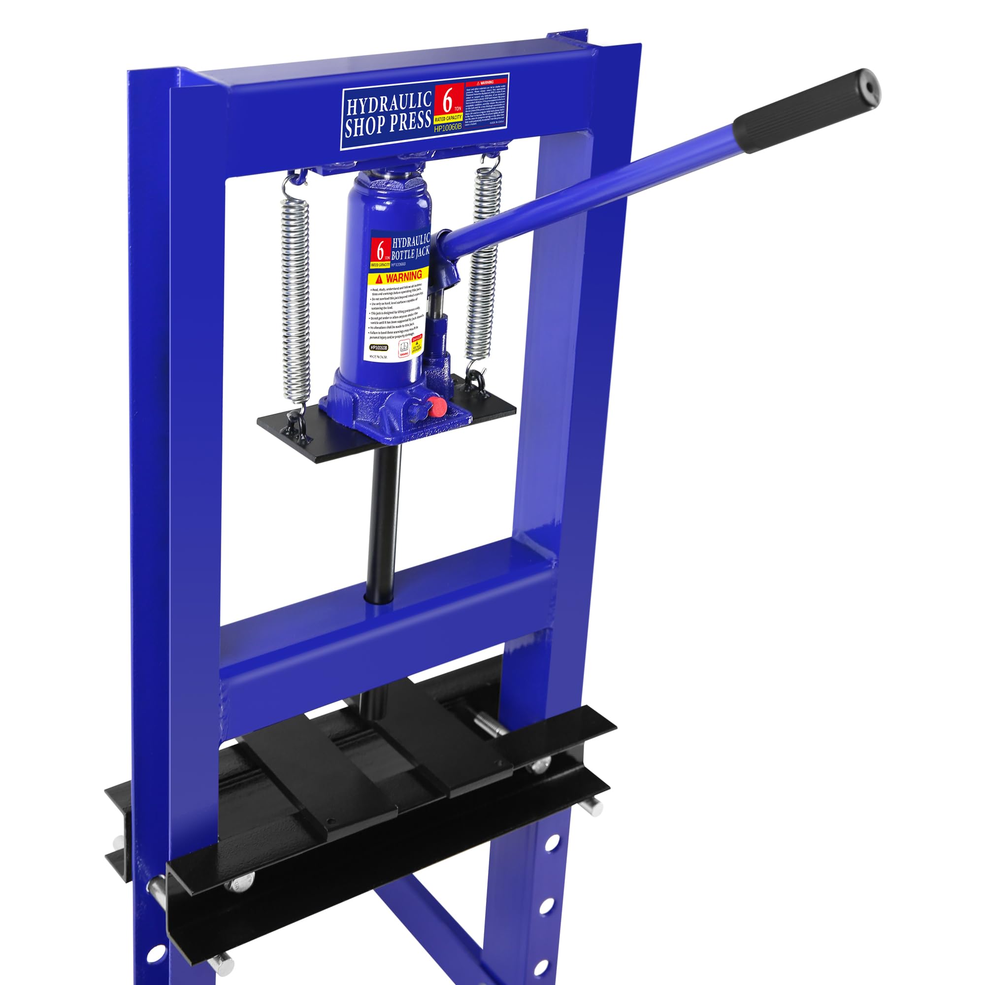6 Ton Hydraulic Shop Press - H-Frame Garage Floor & Benchtop Press with Adjustable Plates | Heavy Duty Metalworking, Automotive Repair & DIY Projects | Pullafun Blue Hydraulic Press