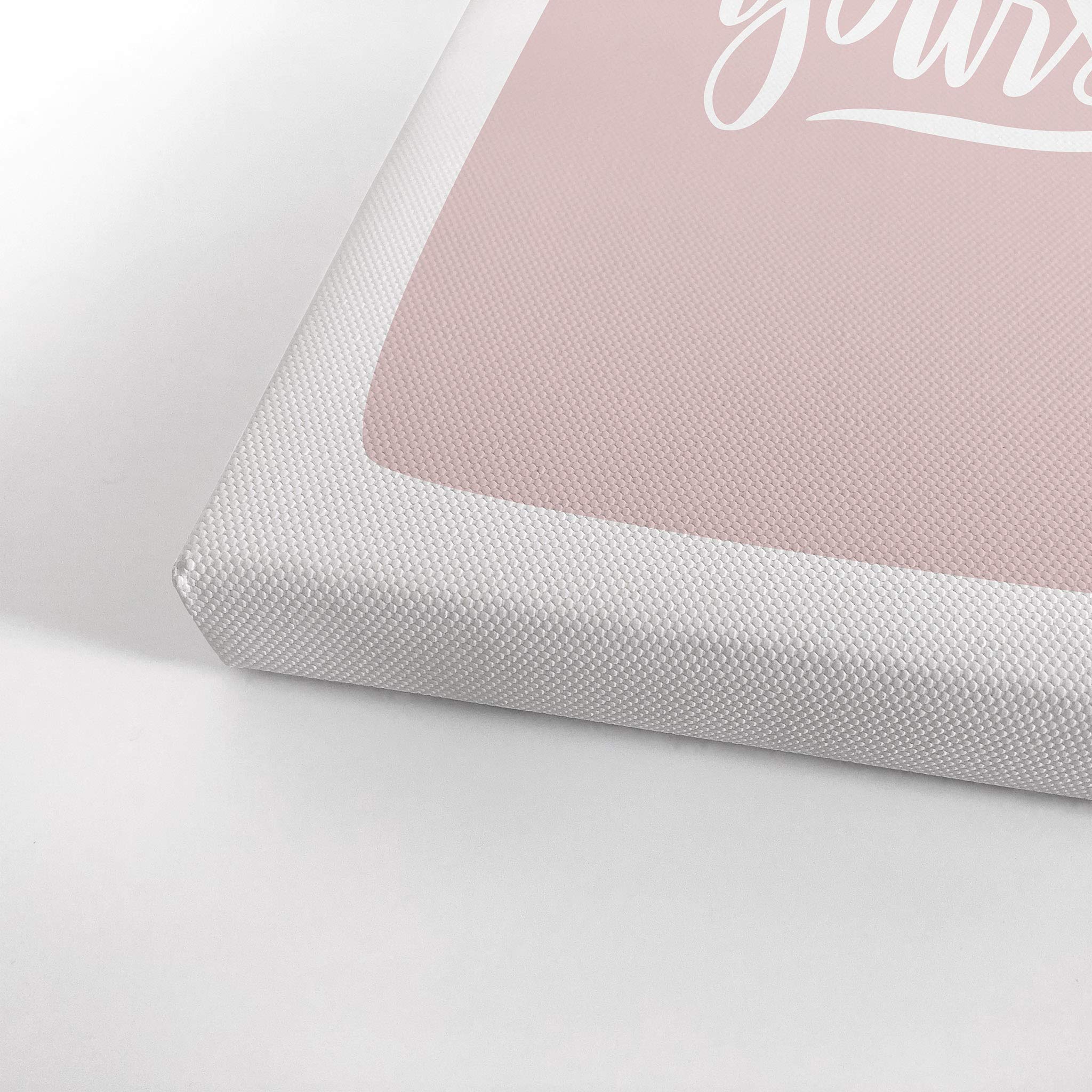 Believe in Yourself Inspirational Wall Art - Pink Lettering Canvas Print for Kids Room, Nursery & Baby Room Decor - Ready to Hang 36x24 - Made in USA | Motivational Gift for Children's Bedroom, Playroom & Classroom