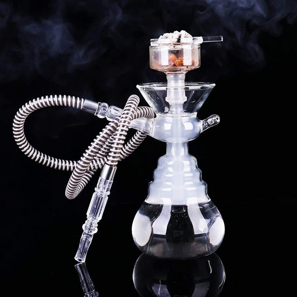 Premium Glass Hookah Set with Silicone Hose & Acrylic Mouthpiece - Universal Adapter for Water Pipe Replacement - Perfect for Home Parties, Lounge Relaxation & Social Gatherings
