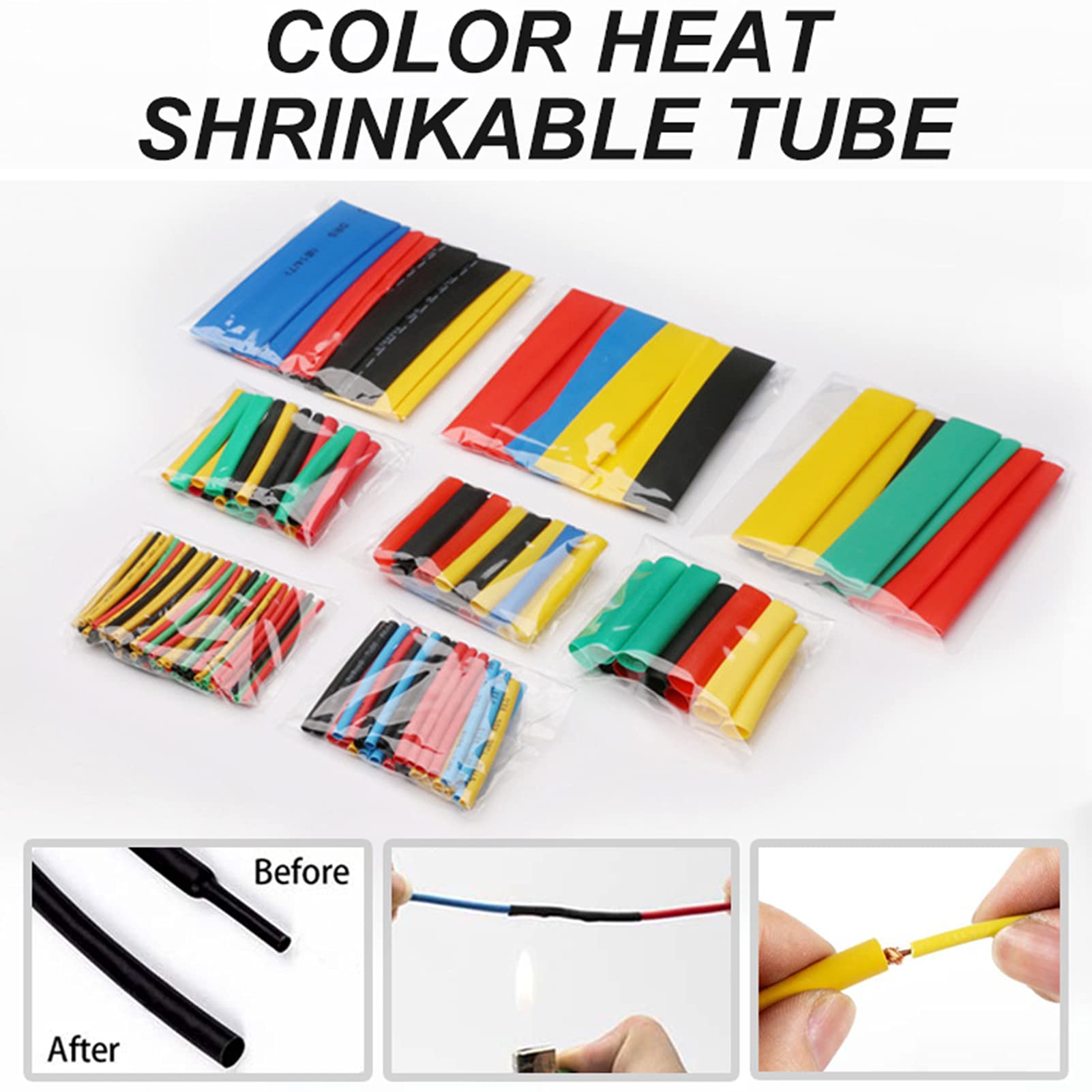 164PCS Heat Shrink Tubing Kit - Multicolor Wire Cable Sleeves for Electrical Repair, Anti-Rust Flexible Insulation Tubes (XXX-Small) - Perfect for DIY Electronics, Automotive Wiring & Home Electrical Projects