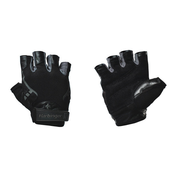 Harbinger Men's Pro Weightlifting Gloves - Black for Gym, CrossFit & Strength Training - Durable Workout Gloves for Men