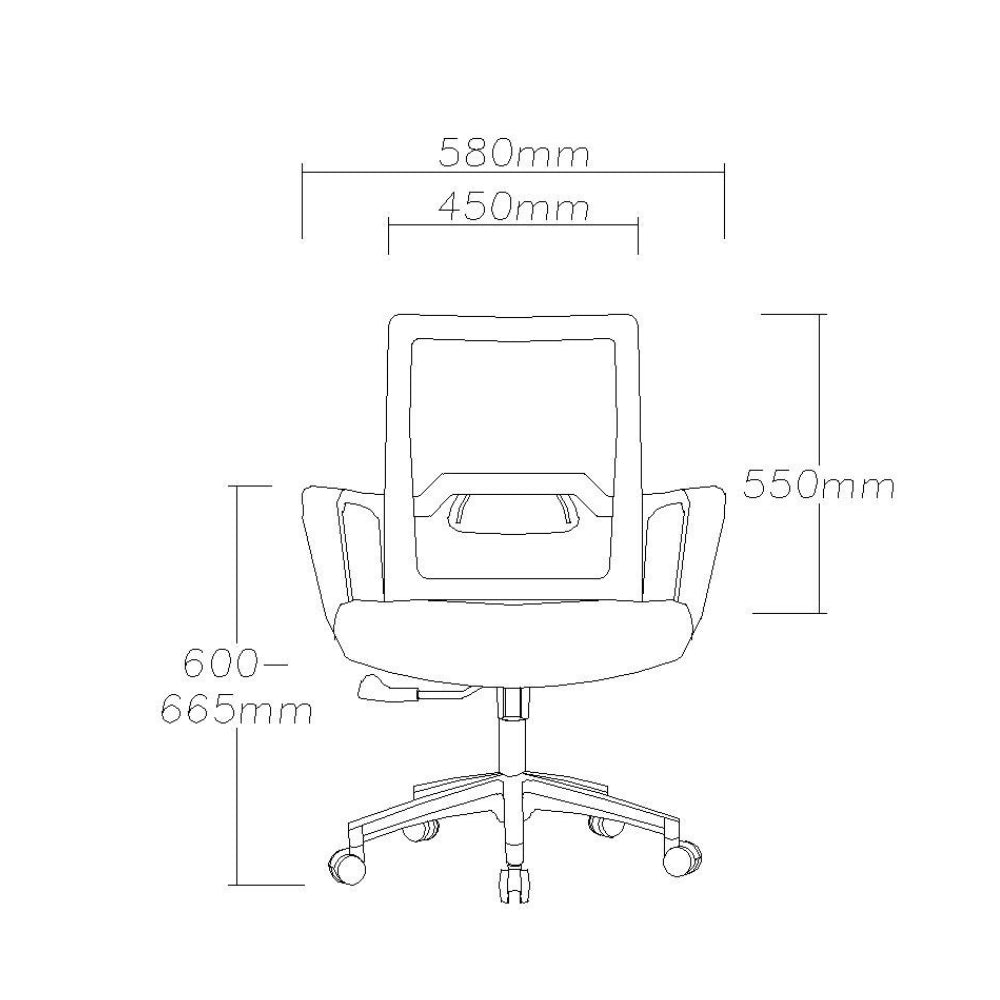 Ergonomic Flex Midback Office Chair with Lumbar Support - Adjustable Height & Swivel for Home, Office, or Gaming Setup