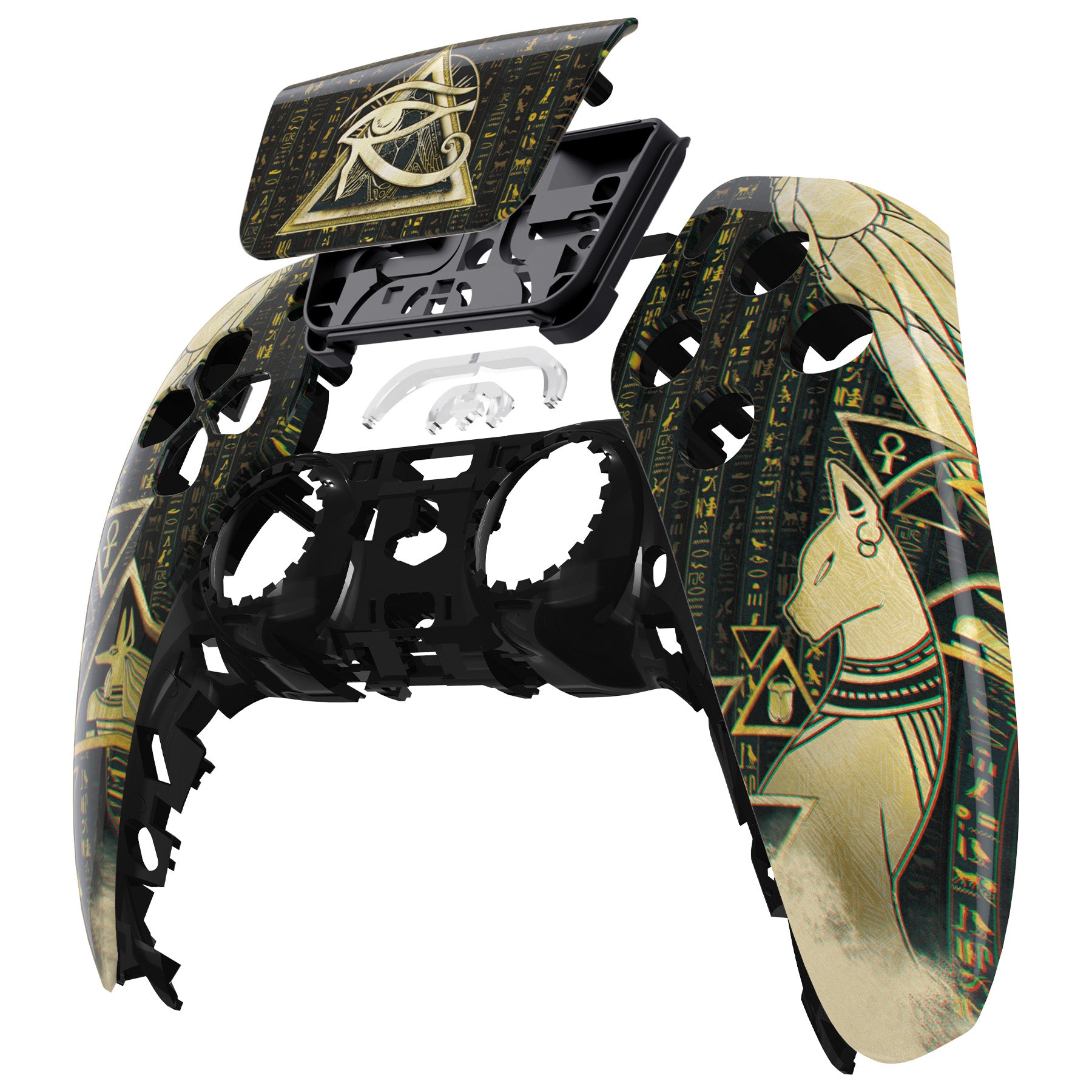 eXtremeRate PS5 Controller Front Housing Shell Replacement - Compatible with BDM 010/020/030/040/050 Models - Custom Touchpad Cover - Eye of Providence Pyramid Design - Perfect for Gaming, Customization & Controller Repair