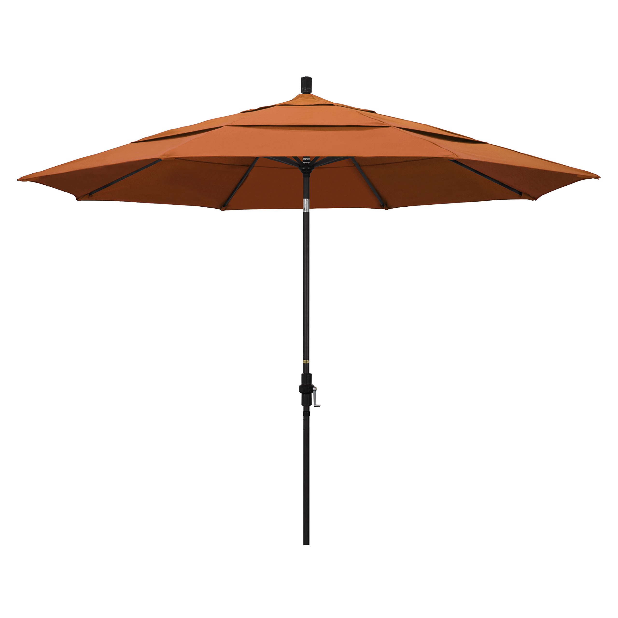 11' Aluminum Market Umbrella - Crank Lift & Tilt - Sunbrella Tuscan for Outdoor Dining