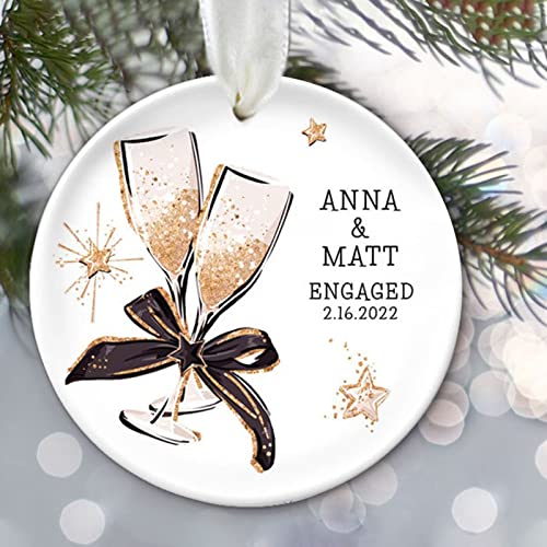 Champagne Engaged Ornament