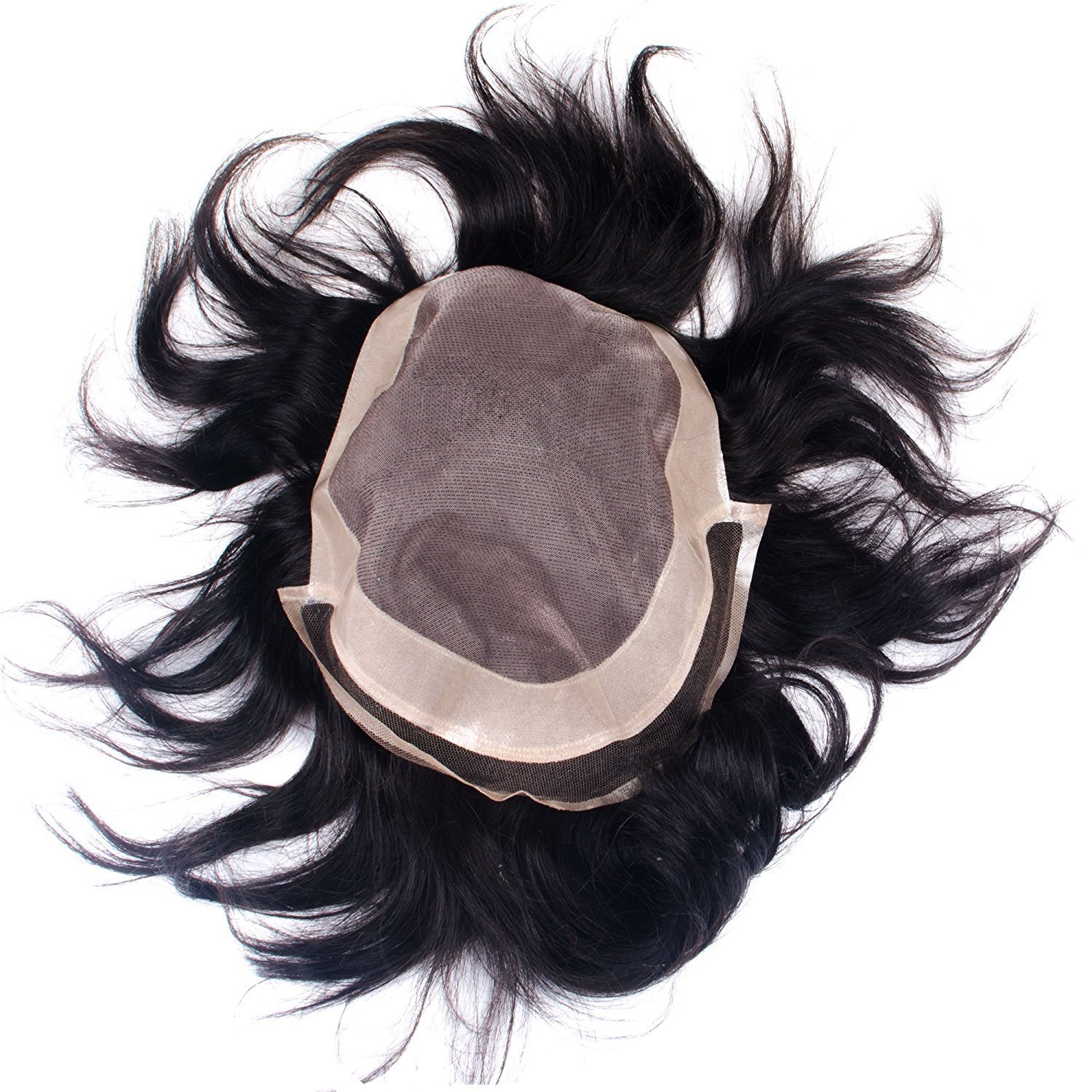 BOXO Human Hair Front Lace Hair Patch System For Men - 80g Black Brown (8x6 Inch) with Free Tape & 4 Clips | Natural Looking Hair Replacement for Thinning Hair & Baldness | Perfect for Daily Wear, Work & Social Events