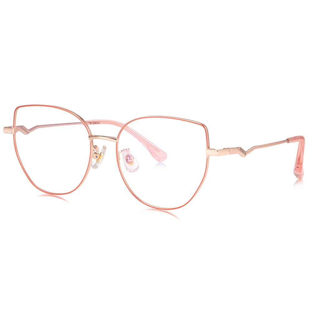 Anti-Blue Light Computer Glasses HD 1.56 Resin Lens +2.00 Reading Glasses for Women & Men - Anti-Fatigue Pink Readers for Office Work, Gaming & Screen Time