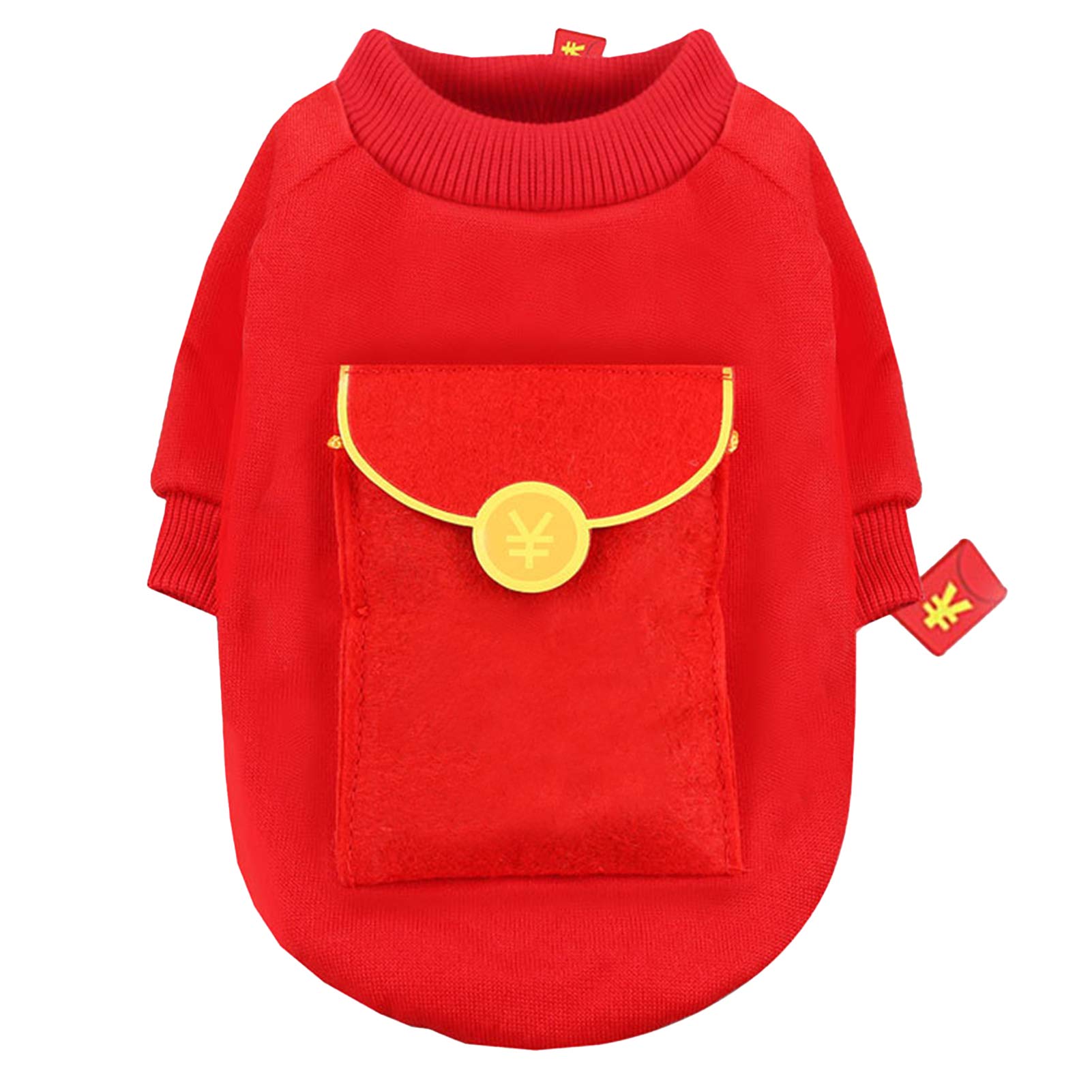 SONGBIRDTH Winter Dog Sweater with Red Envelope - Chinese New Year Pet Clothing for Small & Medium Dogs, XL Size | Cozy Outfit for Cold Weather & Holiday Celebrations