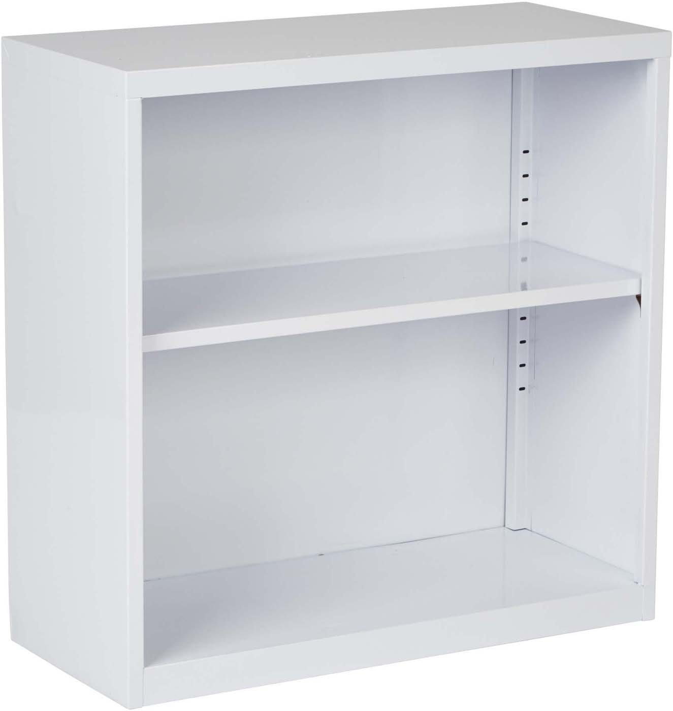 OSP Designs White Metal Bookcase - 5-Tier Storage Shelf for Home & Office [HPBC11] - Perfect for Living Room, Bedroom, or Study Organization
