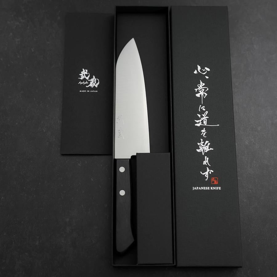 Premium Santoku Knife 165mm - VG-1 Stainless Steel Blade with Polished Dark Blue Western Handle - Perfect for Slicing, Dicing & Chopping Vegetables, Meat & Fish