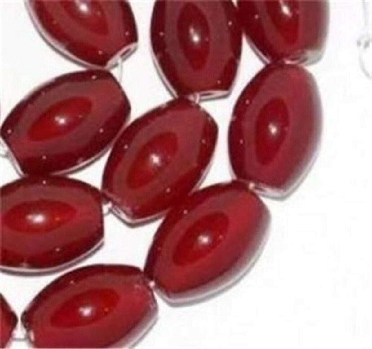 Natural 8X12mm Red Ruby Rice-Shaped Loose Stone Beads - 15