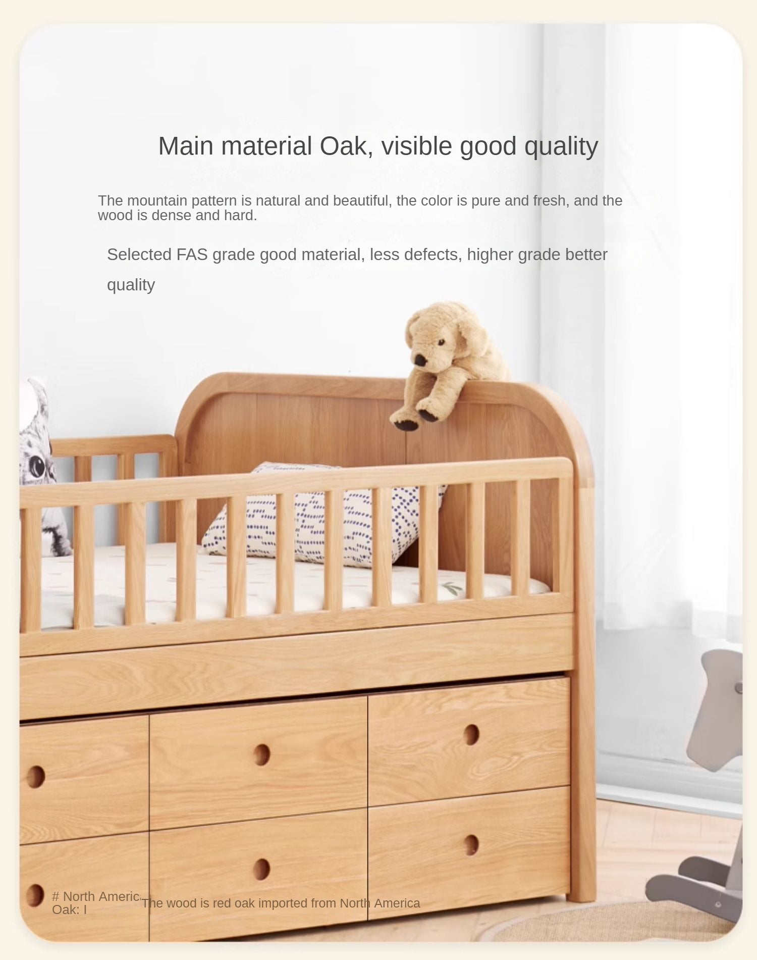 Solid Oak Wood Multi-Function Storage Bed with Wide Underbed Drawers - Perfect for Bedroom Organization & Small Space Living