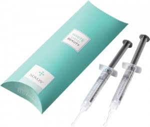 Professional Teeth Whitening Gel Syringe Refill - 2 Syringes of 3ml Gel with 10% Carbamide Peroxide | Powered by Novon Technology | Brighten Smile at Home for Weddings, Dates & Job Interviews