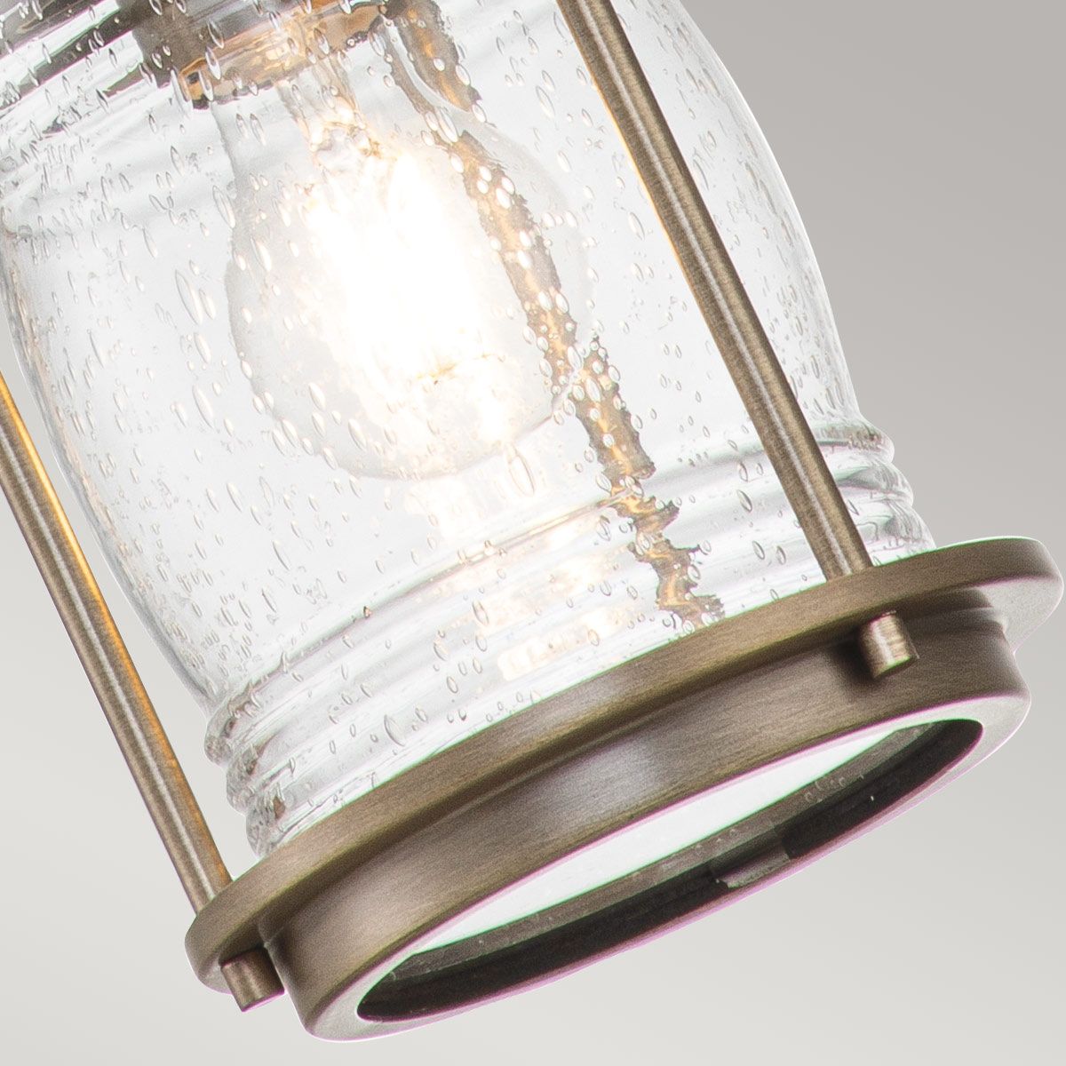 Ashland Bay 1 Light Small Chain Lantern - Burnished Bronze/Weathered Zinc Finish, IP44 Rated, E27 Socket - Perfect for Porch, Patio & Garden Lighting