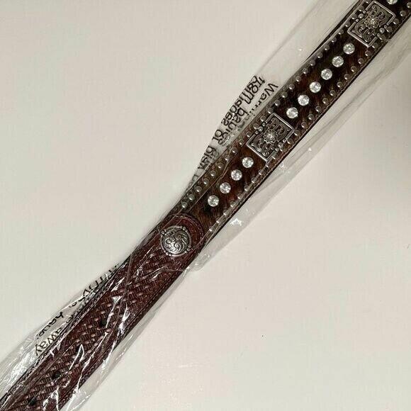 Nocona Belt Co. Western Men's Clear Bar Bling Belt - Size 32 - Rhinestone Buckle Dress Belt for Cowboy Boots & Western Outfits - Perfect for Rodeo, Country Dance & Special Occasions