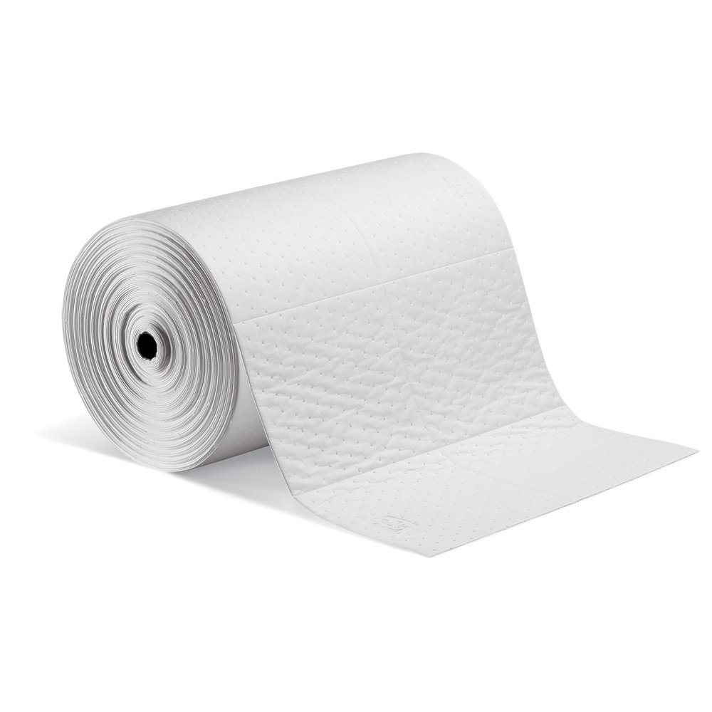 Oil Absorbent Mat Roll - Heavyweight Industrial PIG MAT424 | 32.4 Gallon Capacity | 150ft x 24in | for Garage, Workshop & Factory Spill Cleanup | Non-Slip Oil Only Absorbent Pad