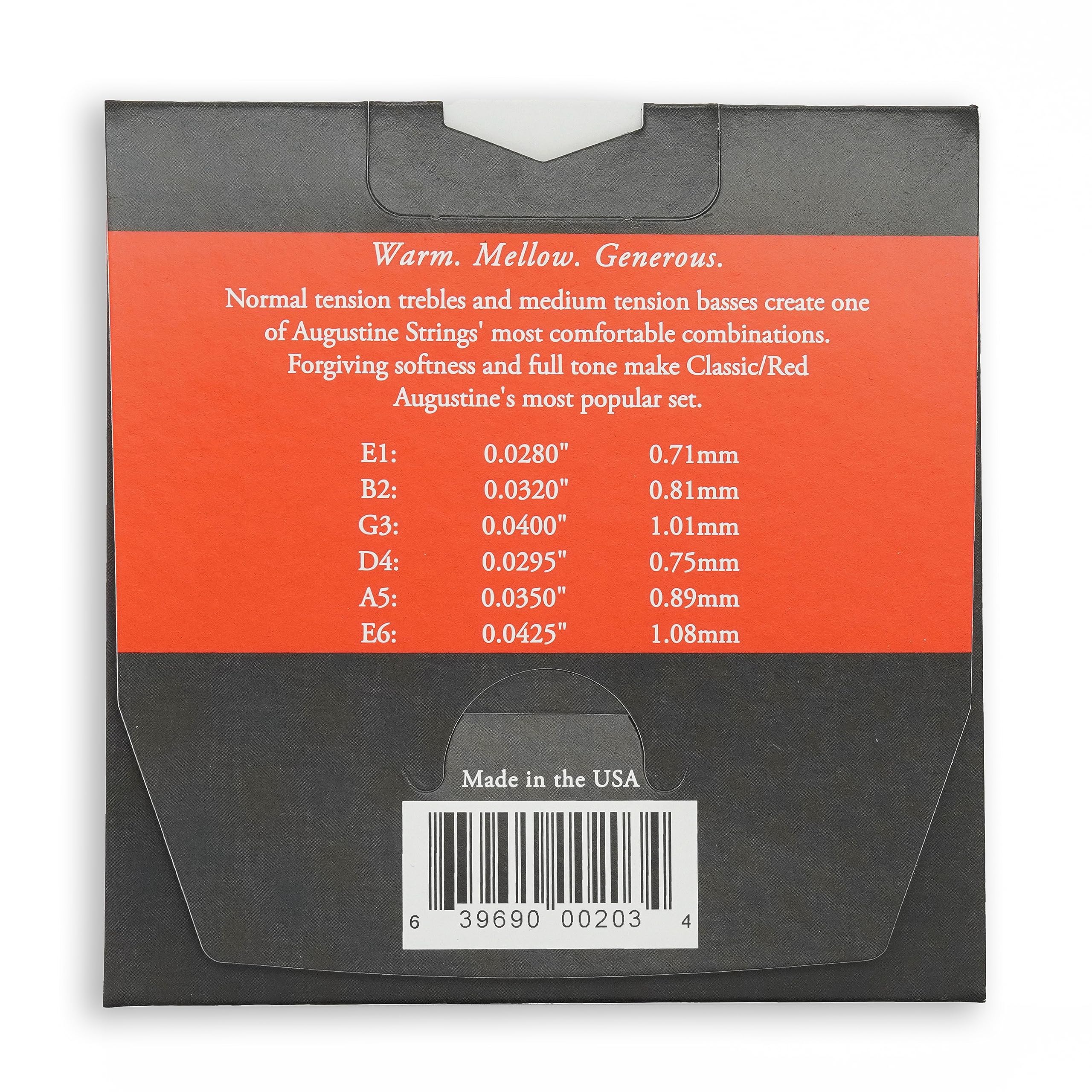 Augustine Classic Red Nylon Guitar Strings - Medium Tension (1 Set) | Professional Classical Guitar Strings for Warm Tone | Perfect for Performances, Practice & Recording