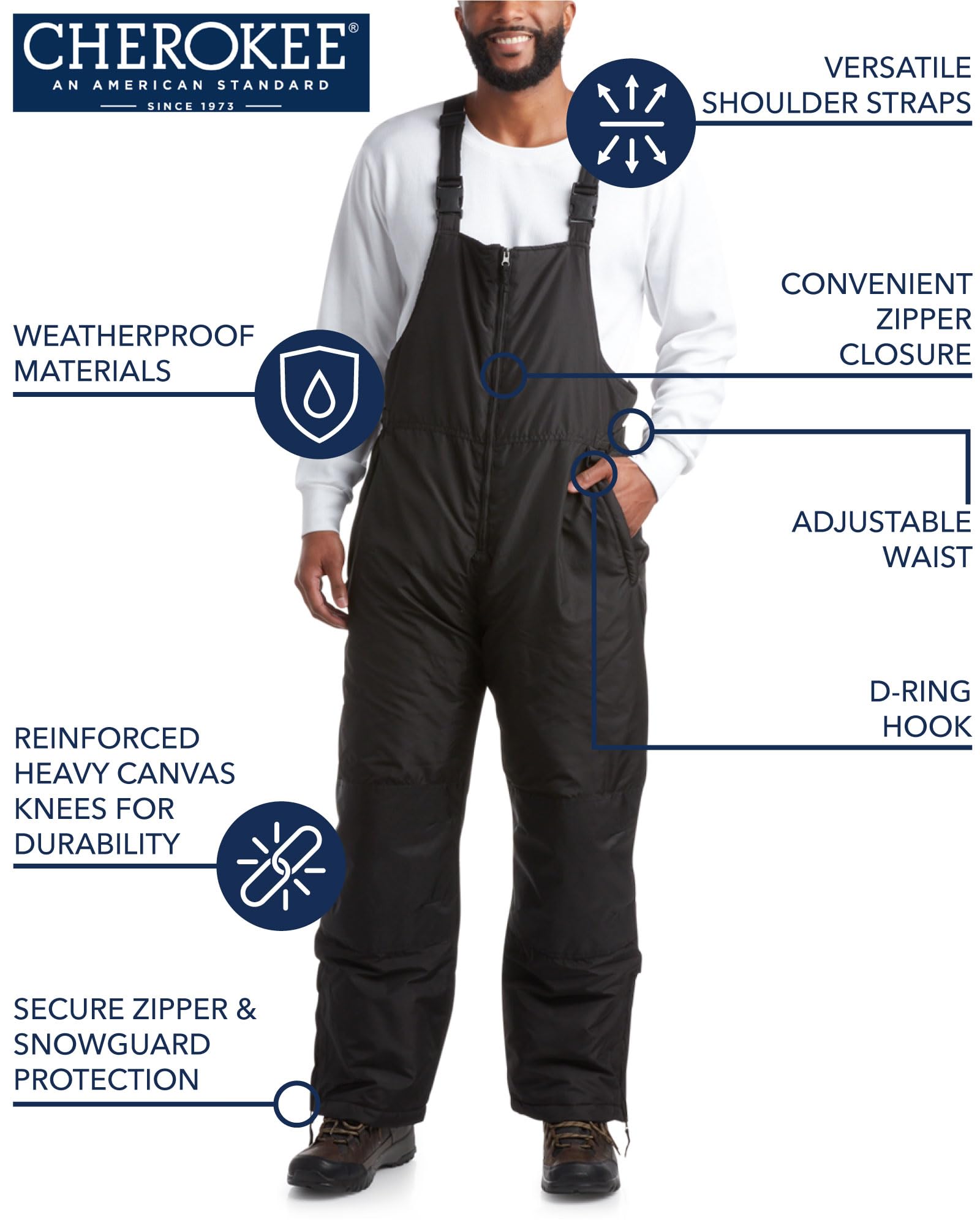 Men's Insulated Cherokee Ski Overalls - Available in Plus Sizes - Stay Warm & Comfortable on the Slopes