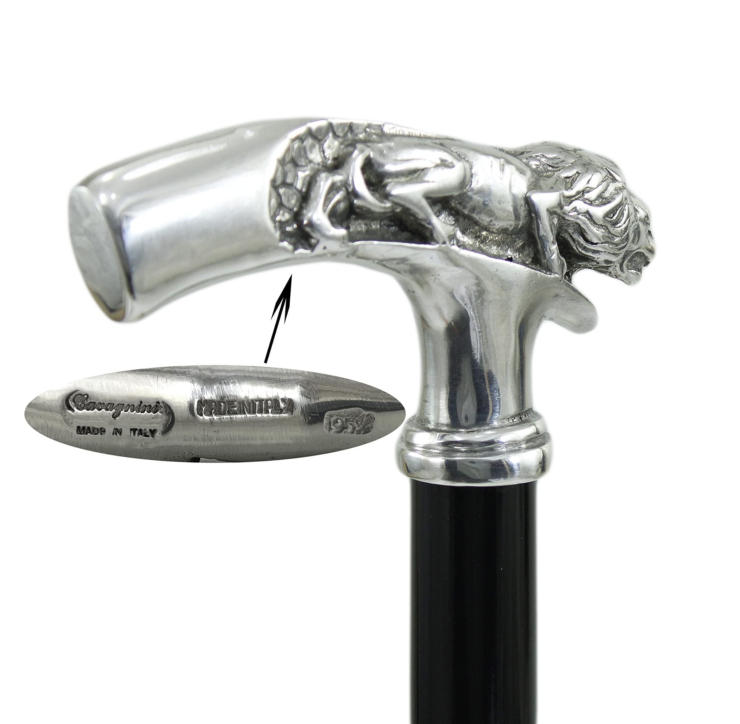 Premium Wood & Pewter Walking Cane for Men & Women - Orthopedic Support, Elegant Lion Head Design for Formal Events & Daily Use - Durable Gentleman's Walking Stick for Weddings, Hiking & Mobility Assistance