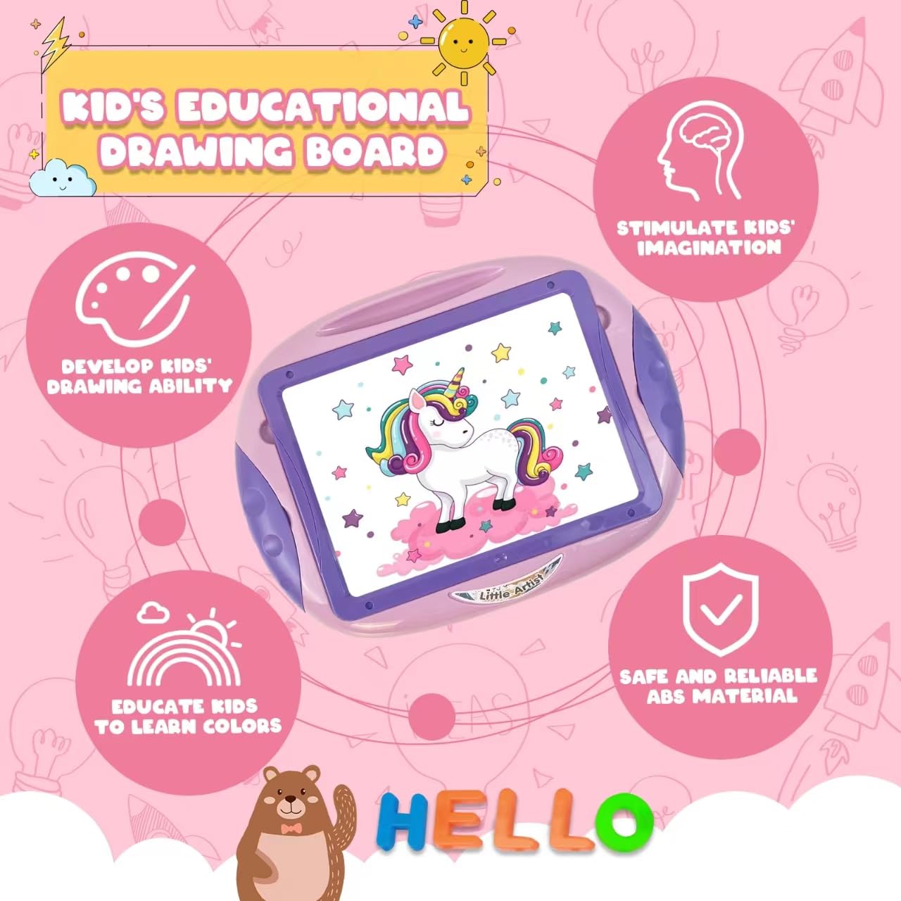 Magnetic Letters and Numbers Learning Toys for 1-2 Year Old Girls | Educational Toddler Toys with Alphabet & Counting | Unicorn Pink Gift for Birthday & Christmas | Perfect for Preschool Learning & Playtime Activities
