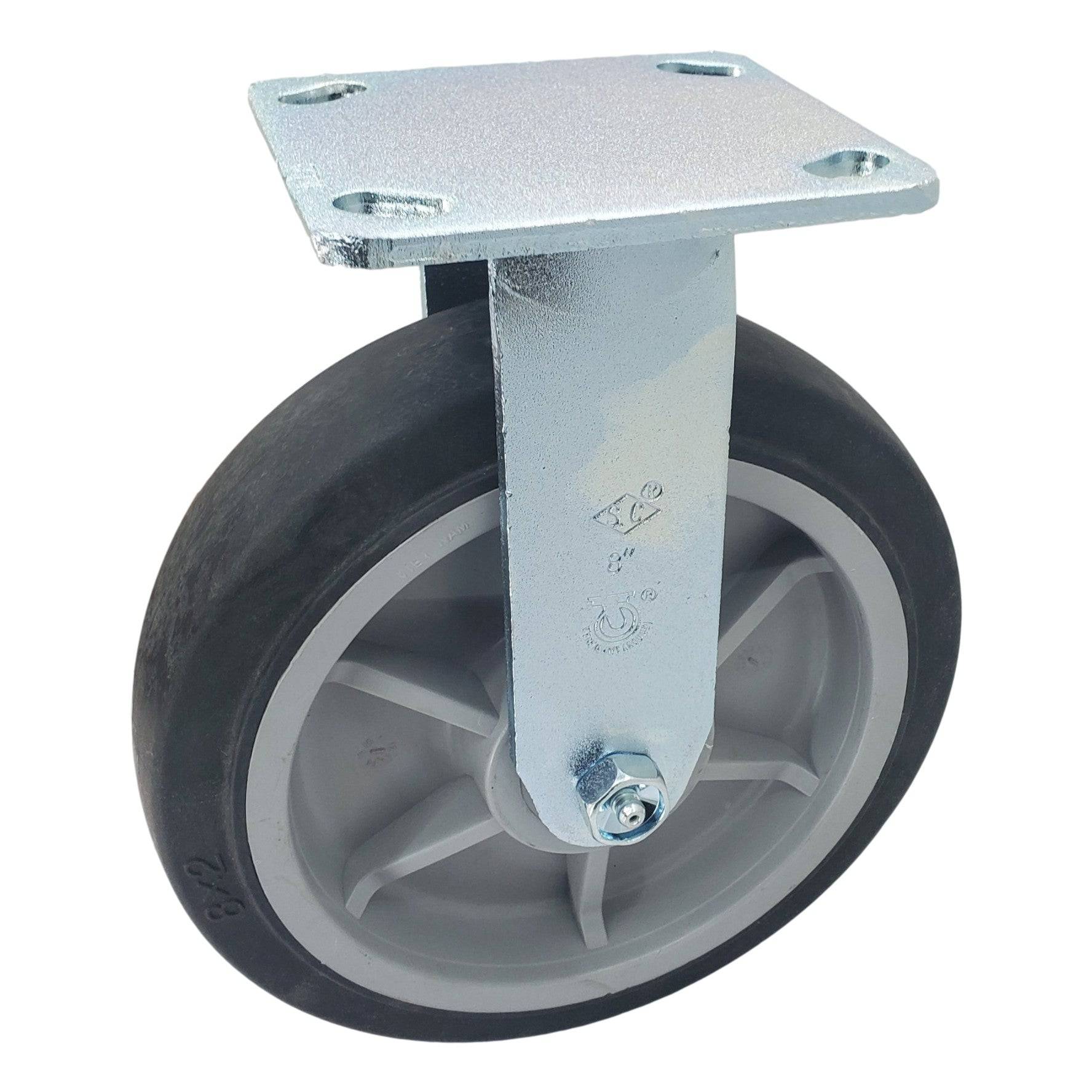 8 x 2 Inch Heavy Duty Nomadic Wheel Rigid Caster with 700 lbs Capacity - Perfect for Industrial Equipment, Workbenches, and Moving Heavy Loads