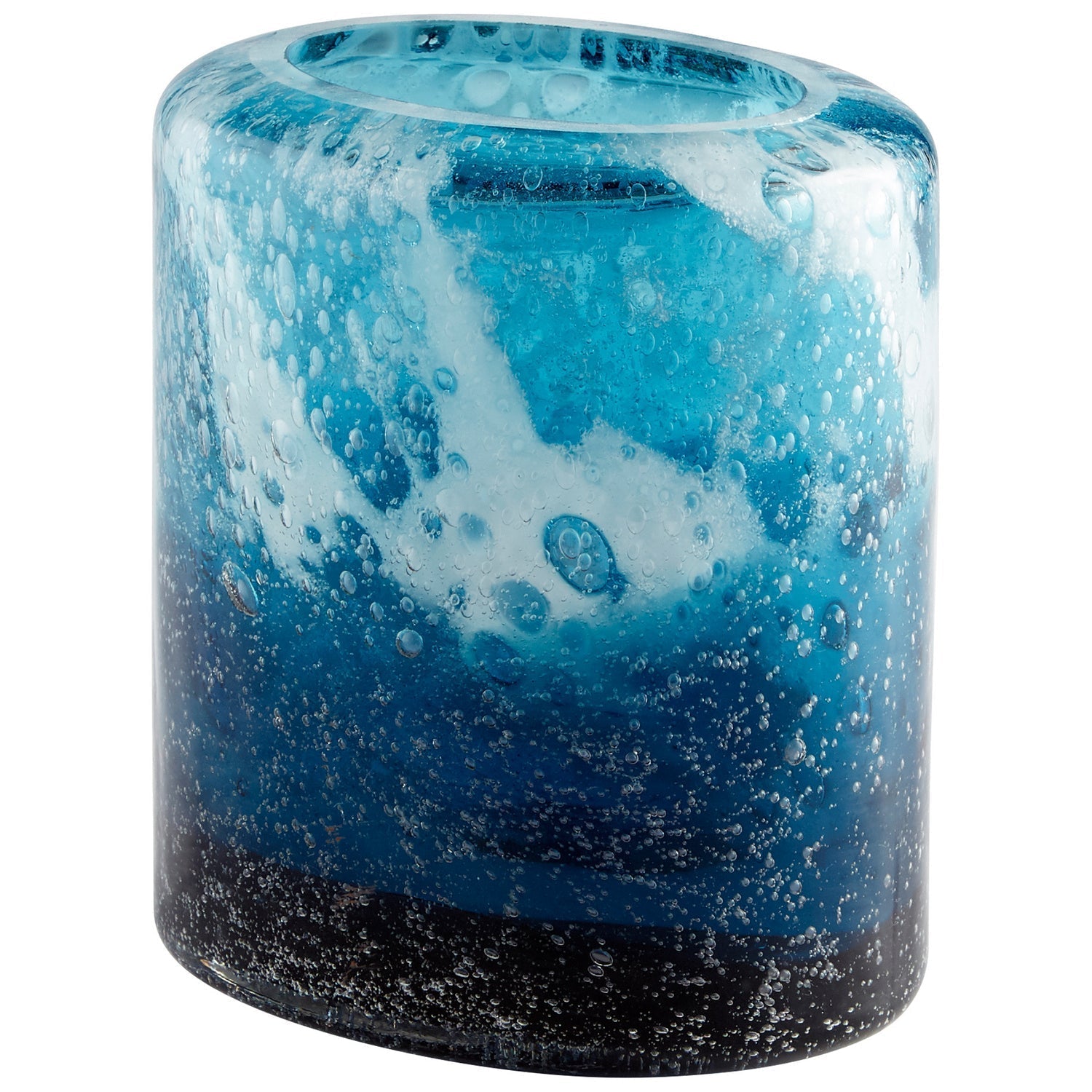 Cyan Design 11065 Spruzzo Vase - Small Blue Ceramic Vase for Home Decor, Wedding Centerpieces & Floral Arrangements