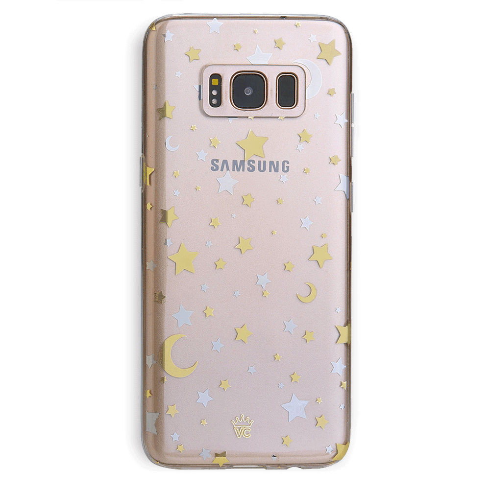 Starry Night Clear Samsung Phone Case - Protective Slim Fit Cover for Galaxy S21/S22/S23 - Perfect for Everyday Use & Gifts