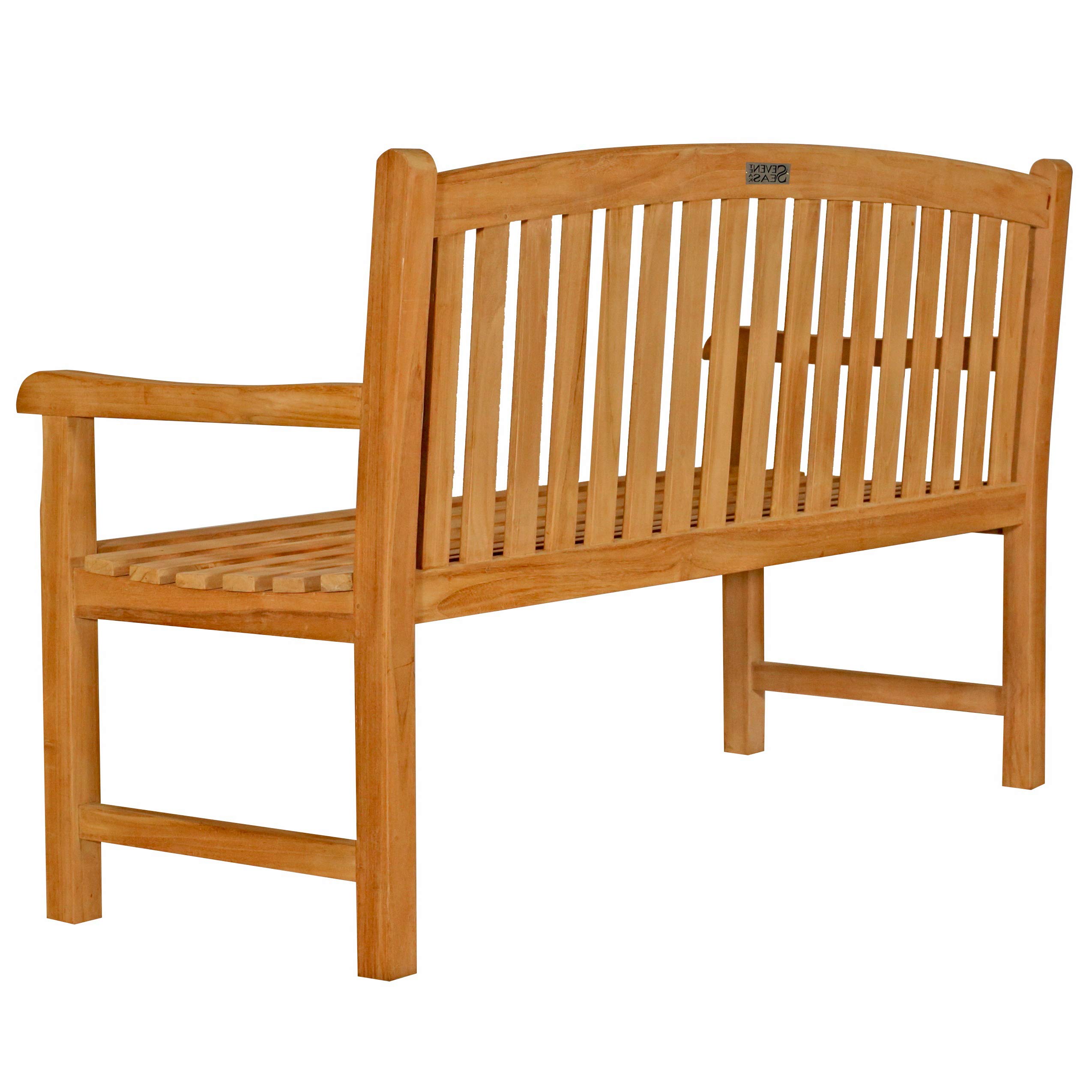 Premium 5-Foot Solid Teak Outdoor Patio Bench - Seven Seas Teak Acapulco Style - Weather-Resistant Garden Furniture for Poolside, Deck or Backyard Relaxation