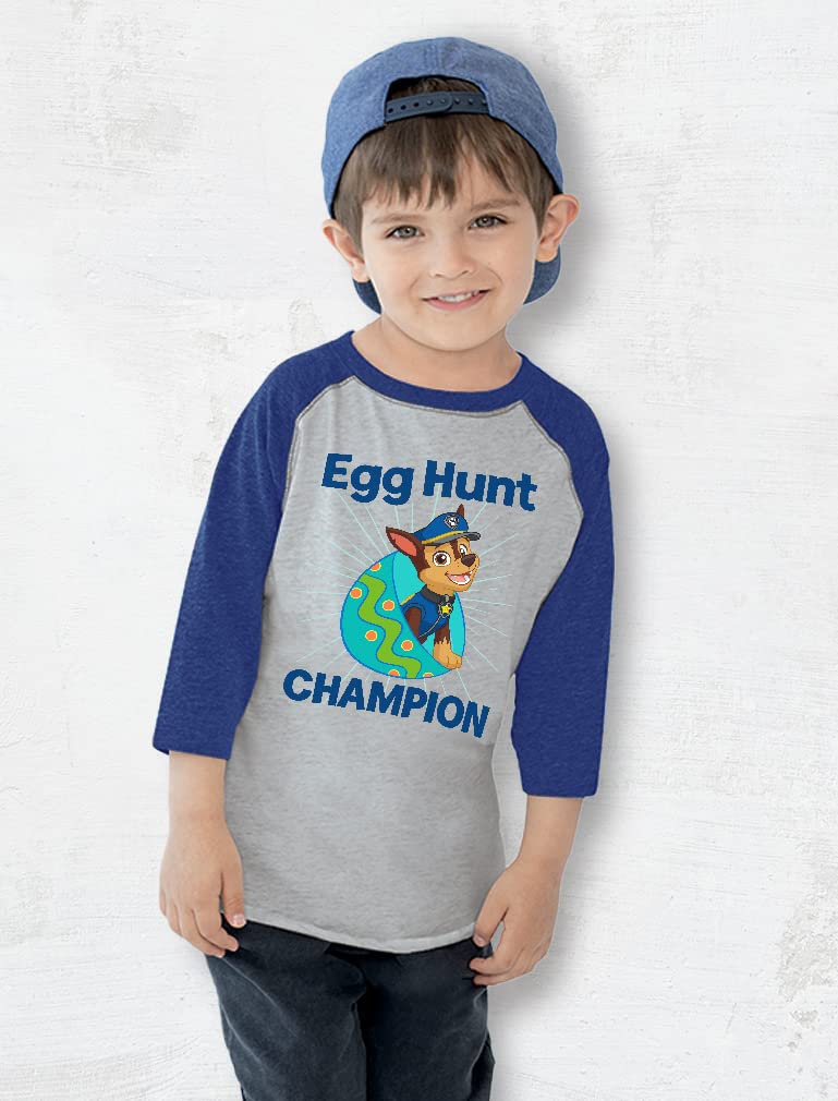 Tstars Easter Kids Shirt - Chase 3/4 Sleeve Baseball Jersey for Toddlers - Cute Spring Outfit for Easter Egg Hunts & Family Photos