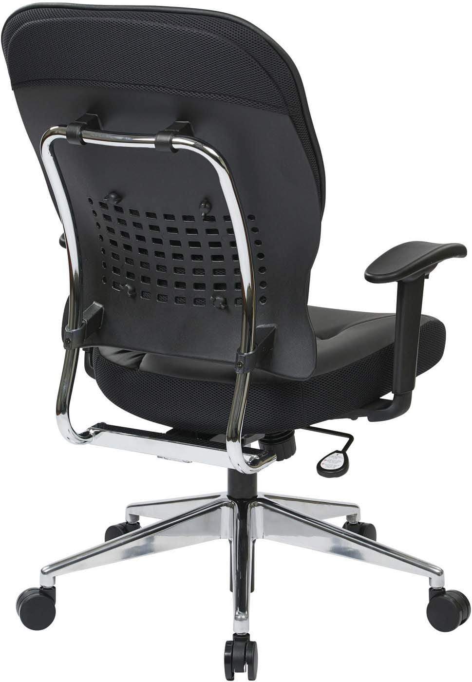 Space Seating® Black Bonded Leather Managers Chair with Adjustable Height & Tilt - Premium Office Chair for Home & Business Workspaces - Perfect for Executives, Managers & Professionals
