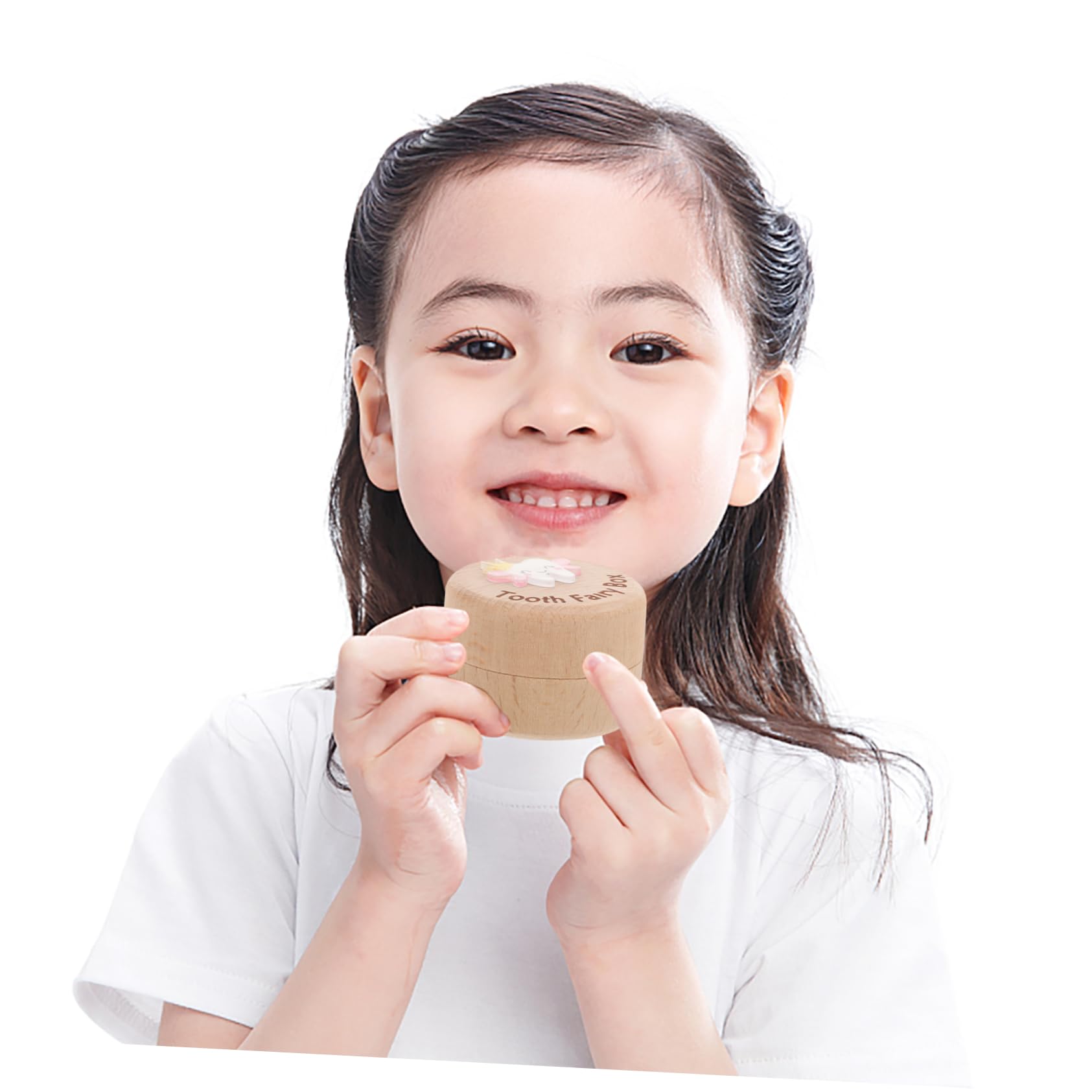 GAROZATION Wooden Cartoon Tooth Holder Box for Kids - Portable Tooth Case for Travel, School & Home Use