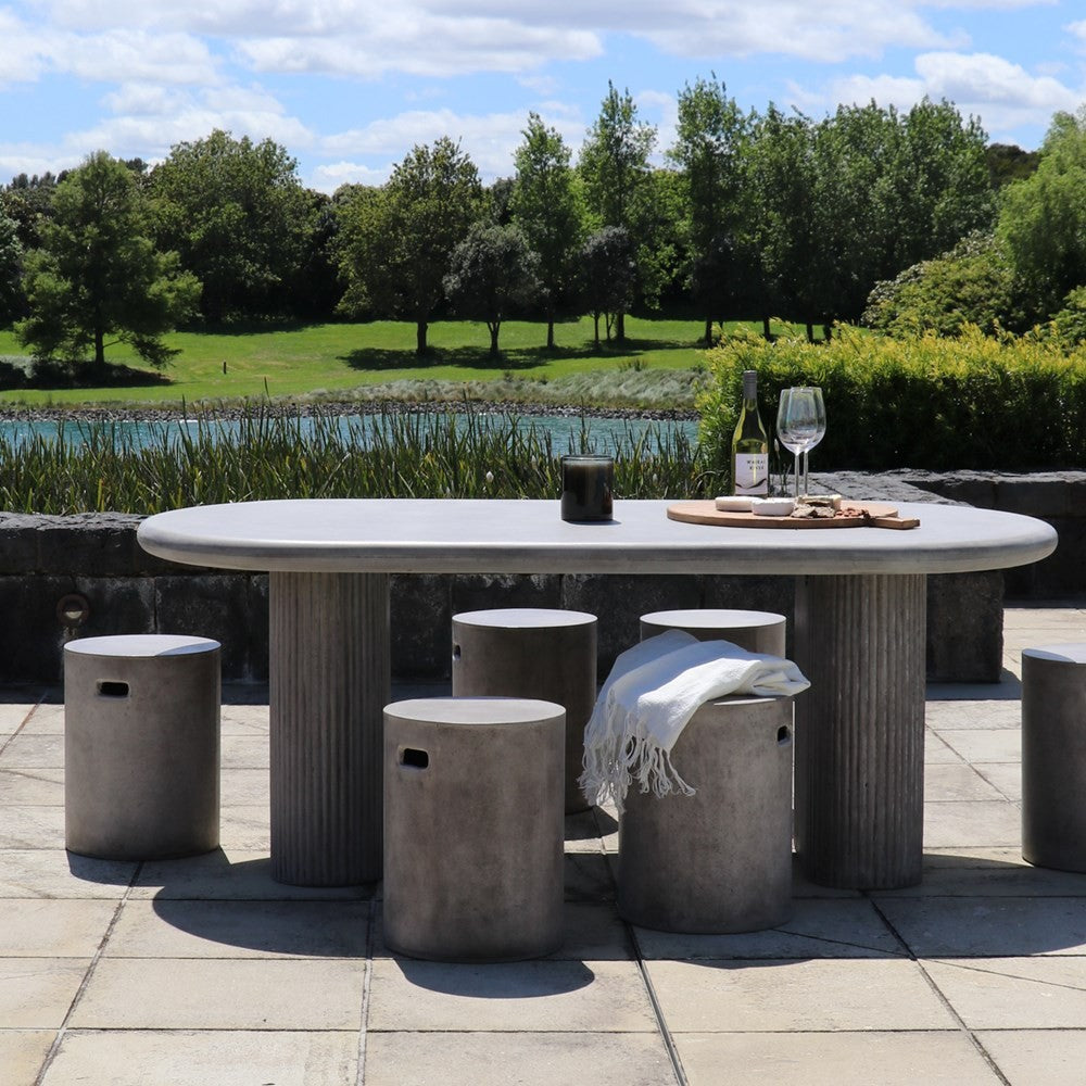 Solera Concrete Outdoor Dining Table - 2000 Series in Grey - Perfect for Patio, Garden, and Backyard Entertaining