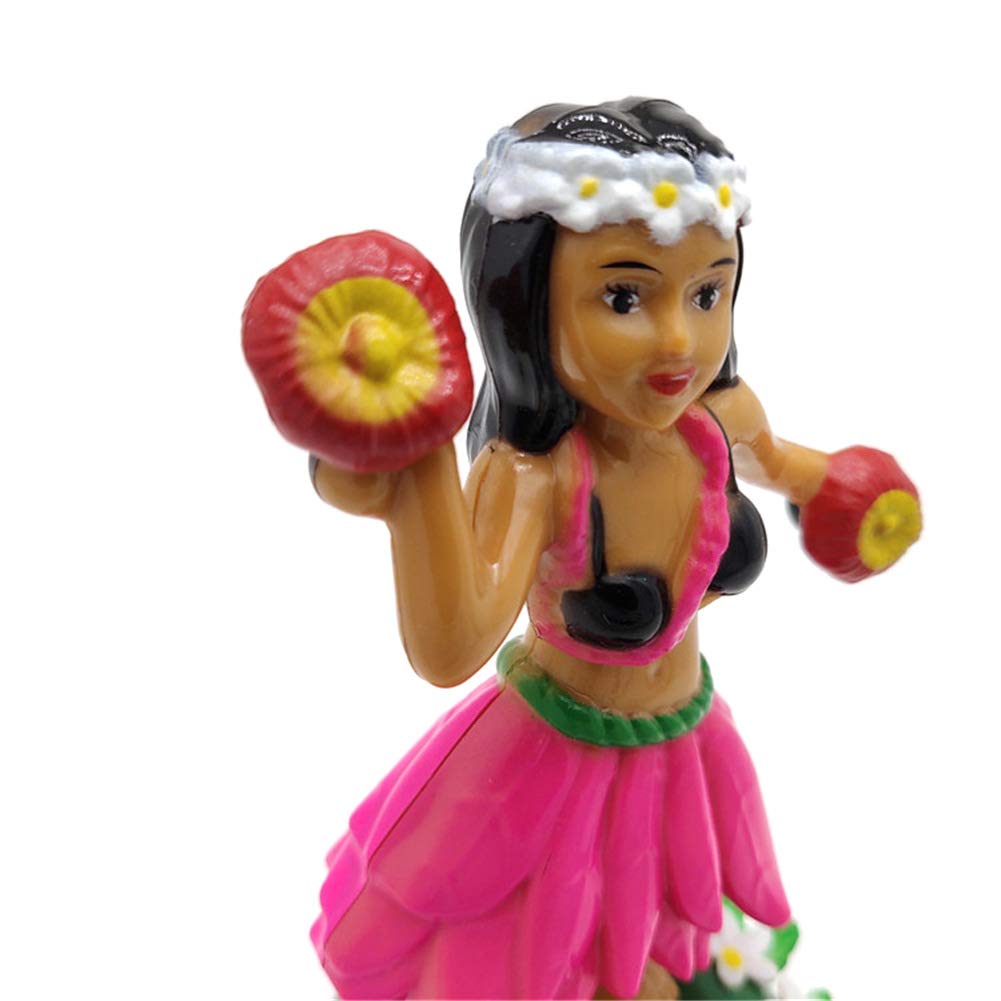 Solar Powered Hawaiian Dancing Doll - Shaking Hand Figure for Car Dashboard, Desk & Windowsill Decor | Cute Solar-Powered Motion Toy for Home, Office & Car Interior | Perfect Gift for Kids & Adults (Hawaiian Girl Version)