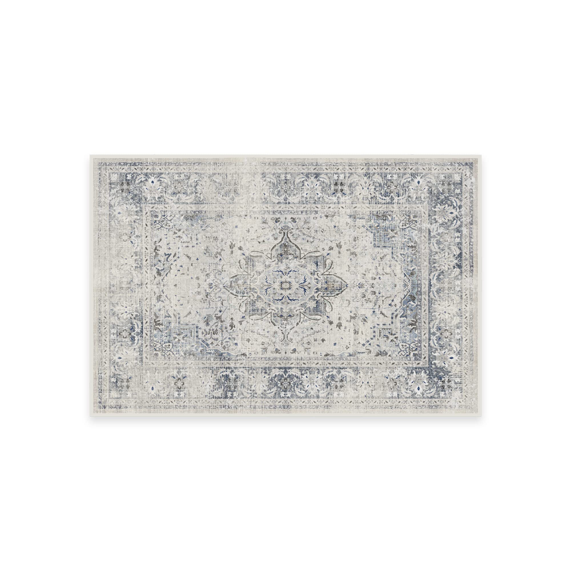 Ruggable Washable 2x3 Area Rug - Sarrah Blue Quartz | Premium Non-Slip Rug for Living Room, Bedroom, Kitchen, Office & Classroom | Perfect for High-Traffic Areas & Pet-Friendly Homes