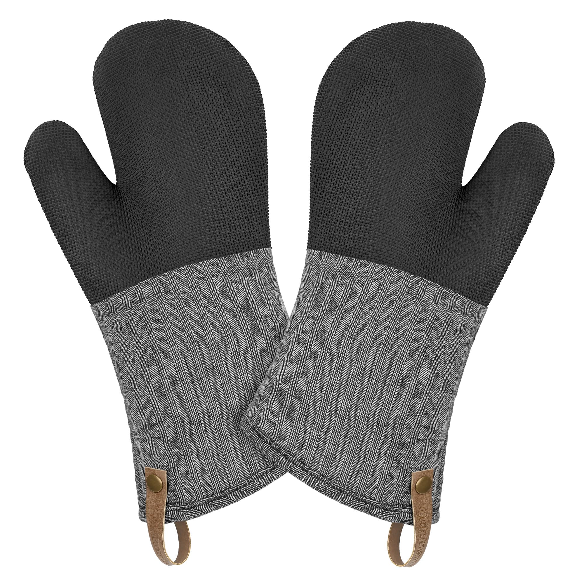 Cuisinart Heritage Heat-Resistant Oven Mitts - Non-Slip Neoprene Palm, Long Cuff & Cotton Filling - Durable Kitchen Gloves for Cooking, Baking, Grilling & BBQ - Perfect for Home Chefs & Professional Kitchens