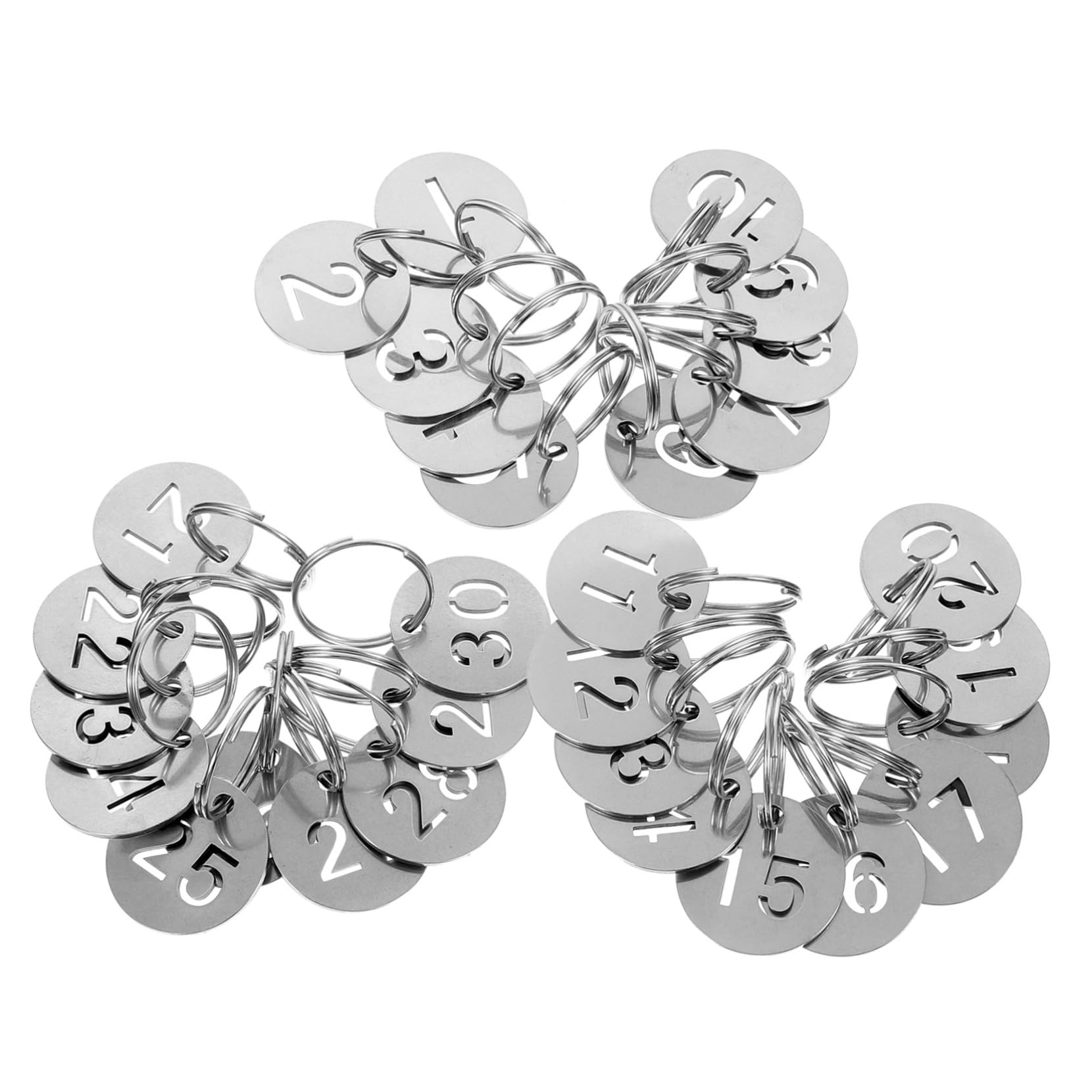 ANDRESLAD 30pcs Metal Keychain Number Tags - Durable Hanging ID Tags for Easy Identification & Organization - Perfect for Keys, Luggage, Backpacks, and Pet Collars