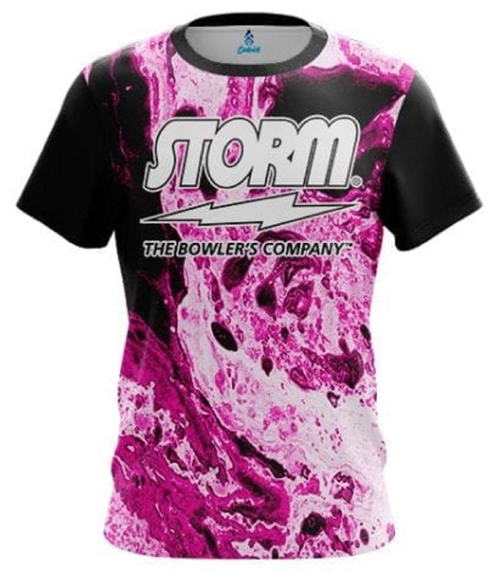 Storm Marble Pink Bowling Jersey - Breathable & Stylish Women's Bowling Shirt for League Play & Casual Wear
