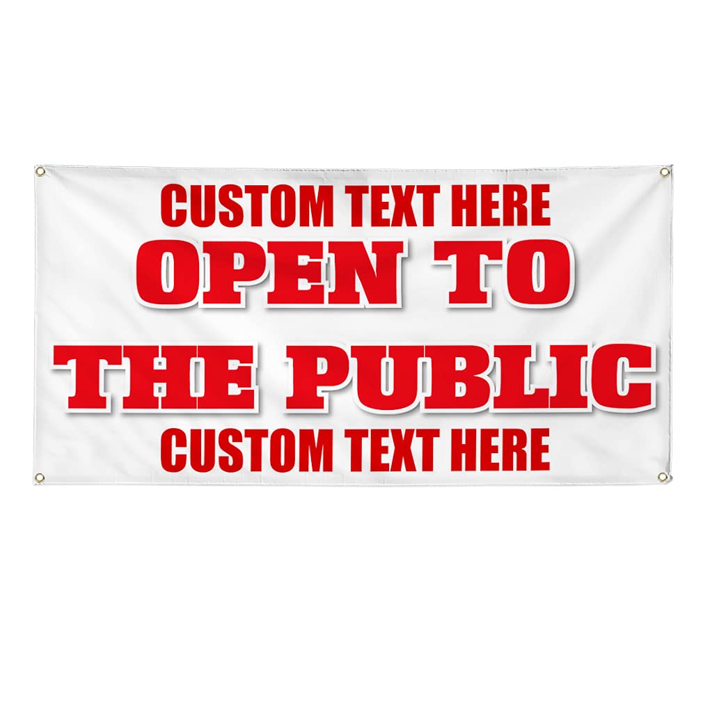 Custom Vinyl Banner - Weatherproof Outdoor Business Sign with 8 Grommets | Personalized Text | Multiple Sizes (48x96 Inches) | Perfect for Store Openings, Yard Sales & Industrial Advertising