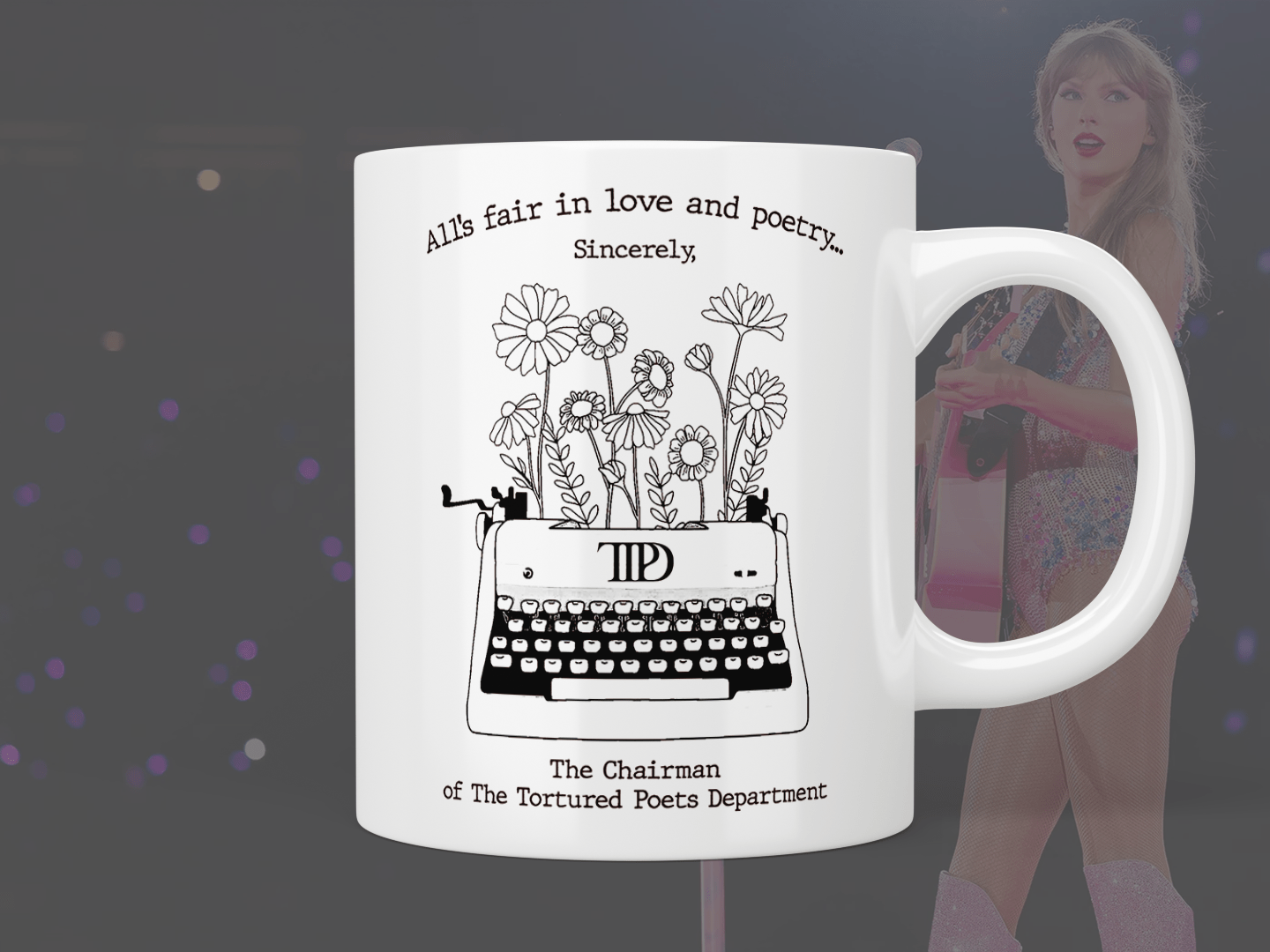 Taylor Swift Tortured Poets Department Mug - The Chairman Coffee Cup with Love & Poetry Quote - Perfect Gift for Swifties, Office Use & Tea Time