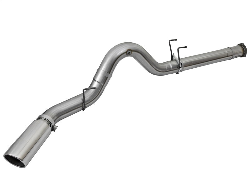 aFe LARGE BORE HD 5-inch 409 Stainless Steel DPF Back Exhaust System with Polished Tip for 2017 Ford Diesel Trucks V8 6.7L Powerstroke - Performance Upgrade for Towing & Off-Road Use