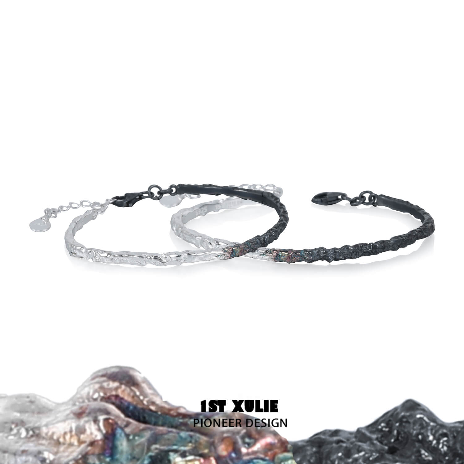 Scorch S925 Sterling Silver Gradient Bracelets for Women - Elegant Stackable Bangle Set - Perfect for Daily Wear, Gifts & Special Occasions