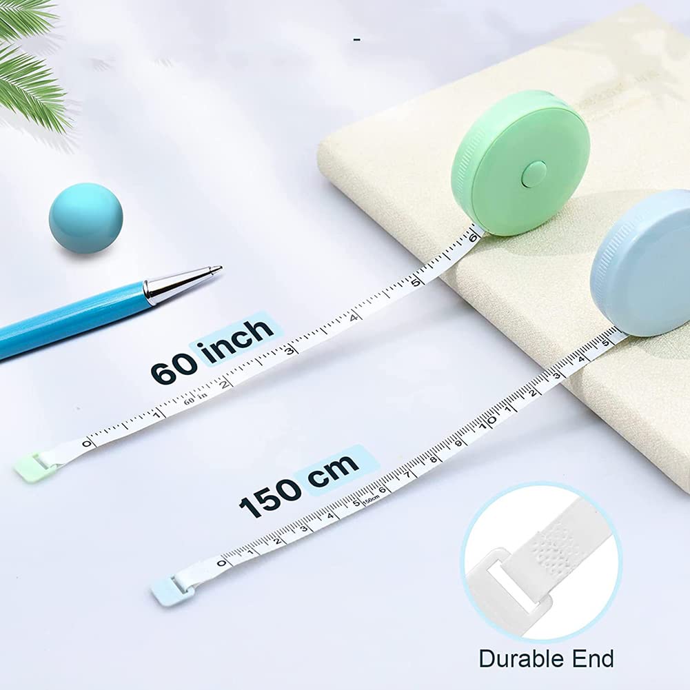 AKOAK 3-Piece Retractable Soft Tape Measure Set - Dual Metric/Imperial Scale for Body Measurements, Tailoring, Sewing & Crafts | Perfect for Height Measurement, DIY Projects & Professional Use