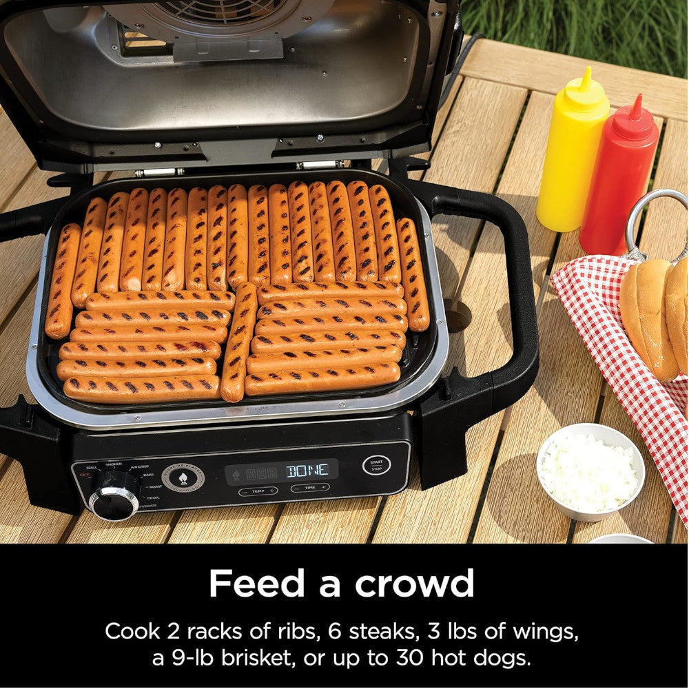 Ninja OG701 Woodfire Outdoor Grill - 7-in-1 Master Grill & BBQ Smoker with Home Essentials Warranty | Perfect for Backyard BBQs, Camping & Outdoor Cooking