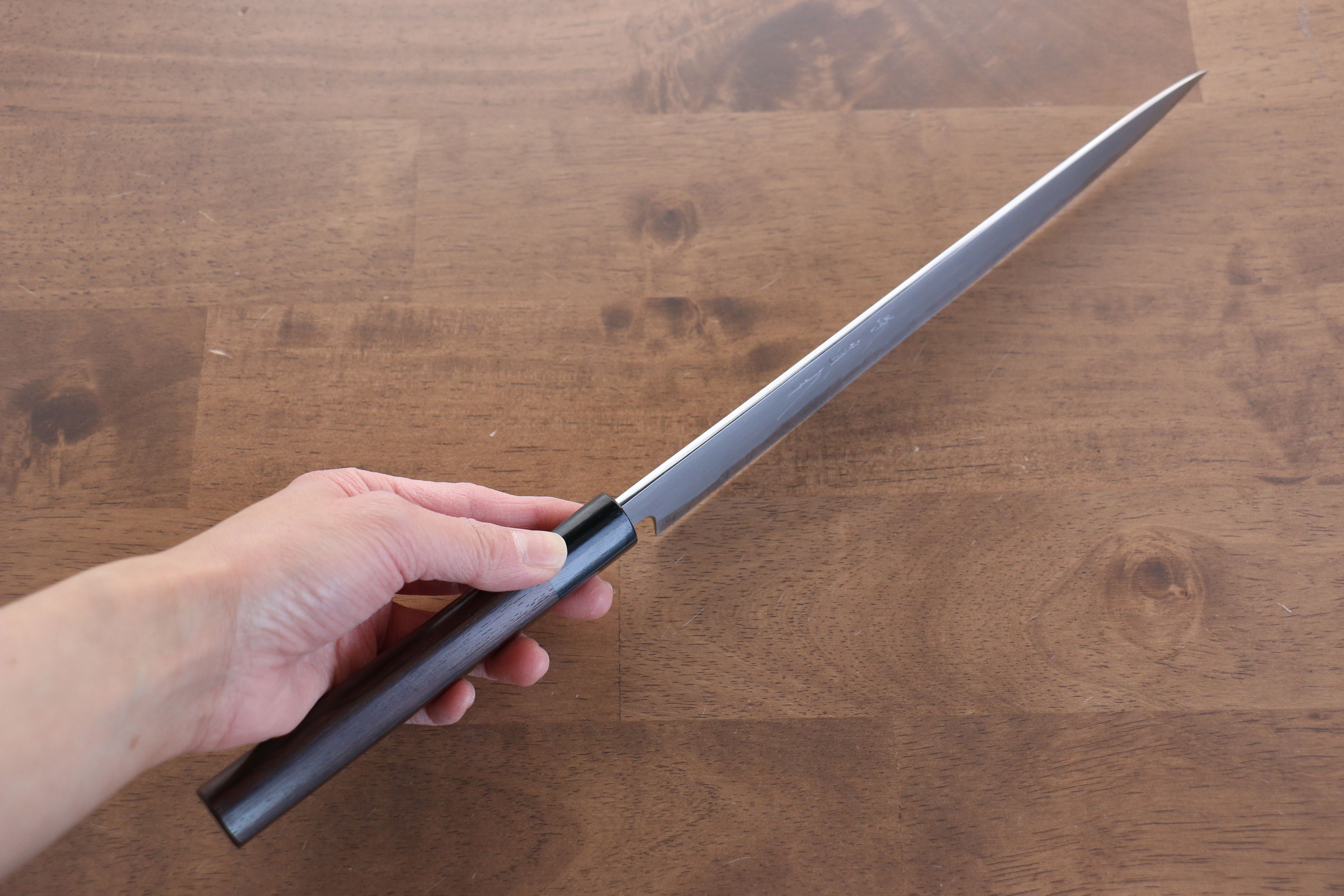 Premium Jikko White Steel No.2 Sujihiki Knife 240mm - Japanese Chef Knife with Shitan Handle for Slicing Meat, Sushi & Precision Cutting - Perfect for Professional Chefs & Home Cooking Enthusiasts