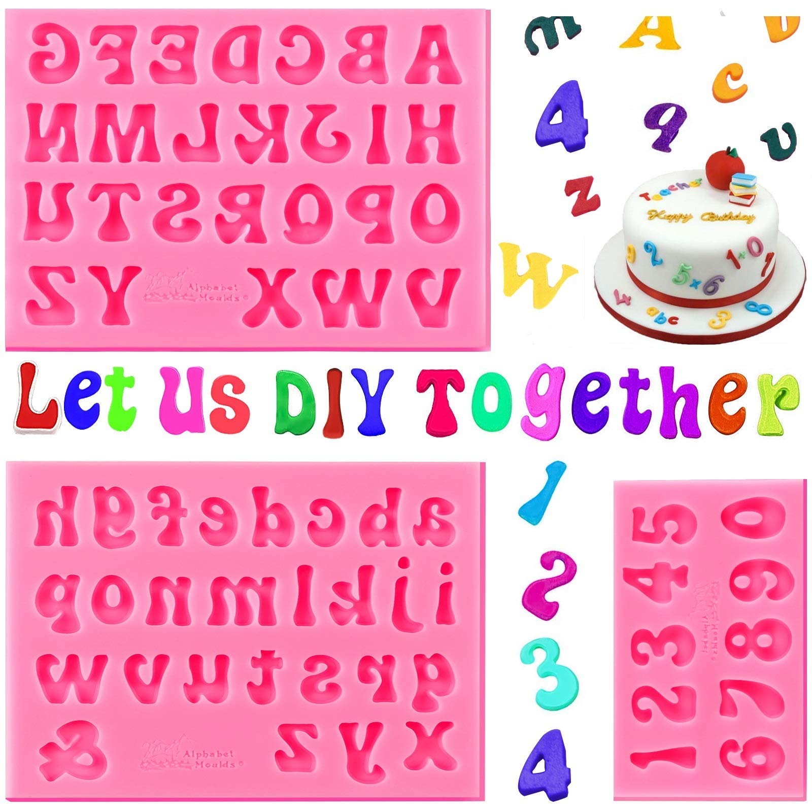 YGAOHF Silicone Alphabet Chocolate Molds Set - 3PCS Letter Molds for Breakable Hearts, Candy, Gummy, Ice Cubes & Resin - Perfect for DIY Baking, Cake Decorating, Party Favors & Gift Making