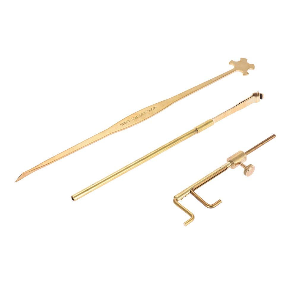Professional Violin Parts & Tools Kit - Sound Post Gauge, Retriever Clip, Setter Brass (Gold) for Violin Repair & Maintenance | Perfect for Luthiers & Musicians