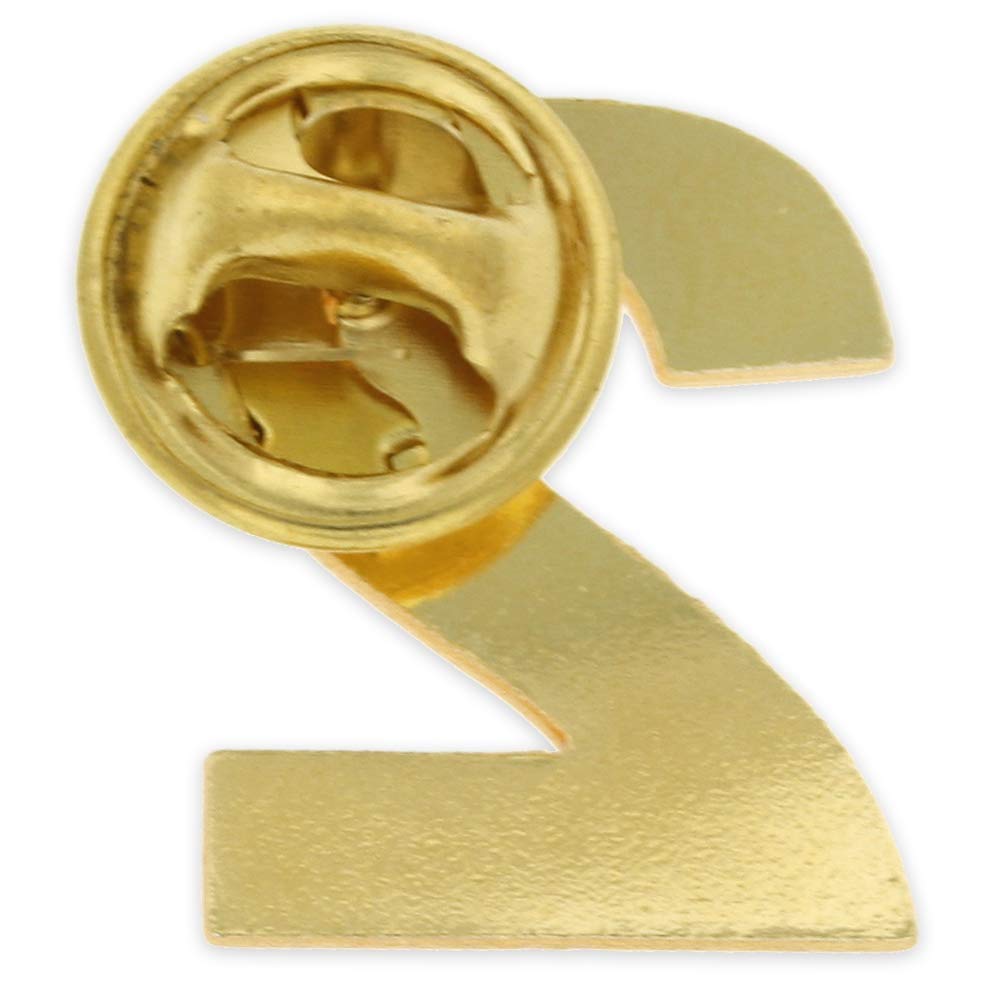 PinMart Number 2 Lapel Pin - Gold & Silver Anniversary Birthday Jewelry Gift for Couples, Graduation, Work Anniversary - Perfect for Jackets, Suits & Special Occasions