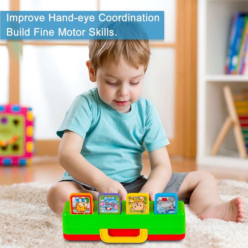 Yeebay Interactive Pop Up Animals Toy with Music & Sounds - Educational Activity Toy for Toddlers Ages 1-3 & Kids 9-12 Years | Fun Learning Gift for Boys & Girls | Perfect for Playtime, Birthday Parties & Early Childhood Development