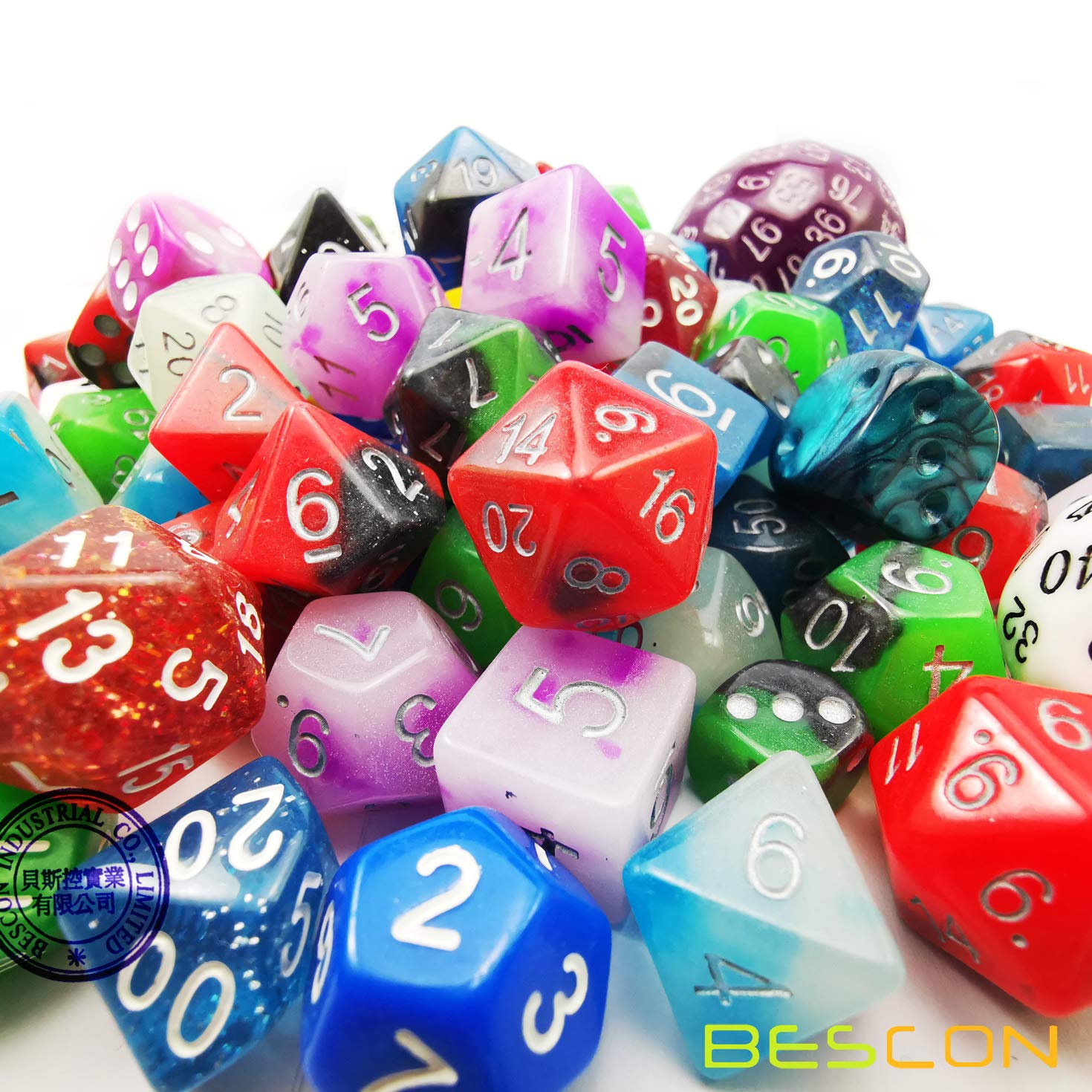 Bescon Big Better Rejects Dice Pack 100+ - Premium Second Dice Set 100pcs for Tabletop RPG Games, Board Games & Casino Night